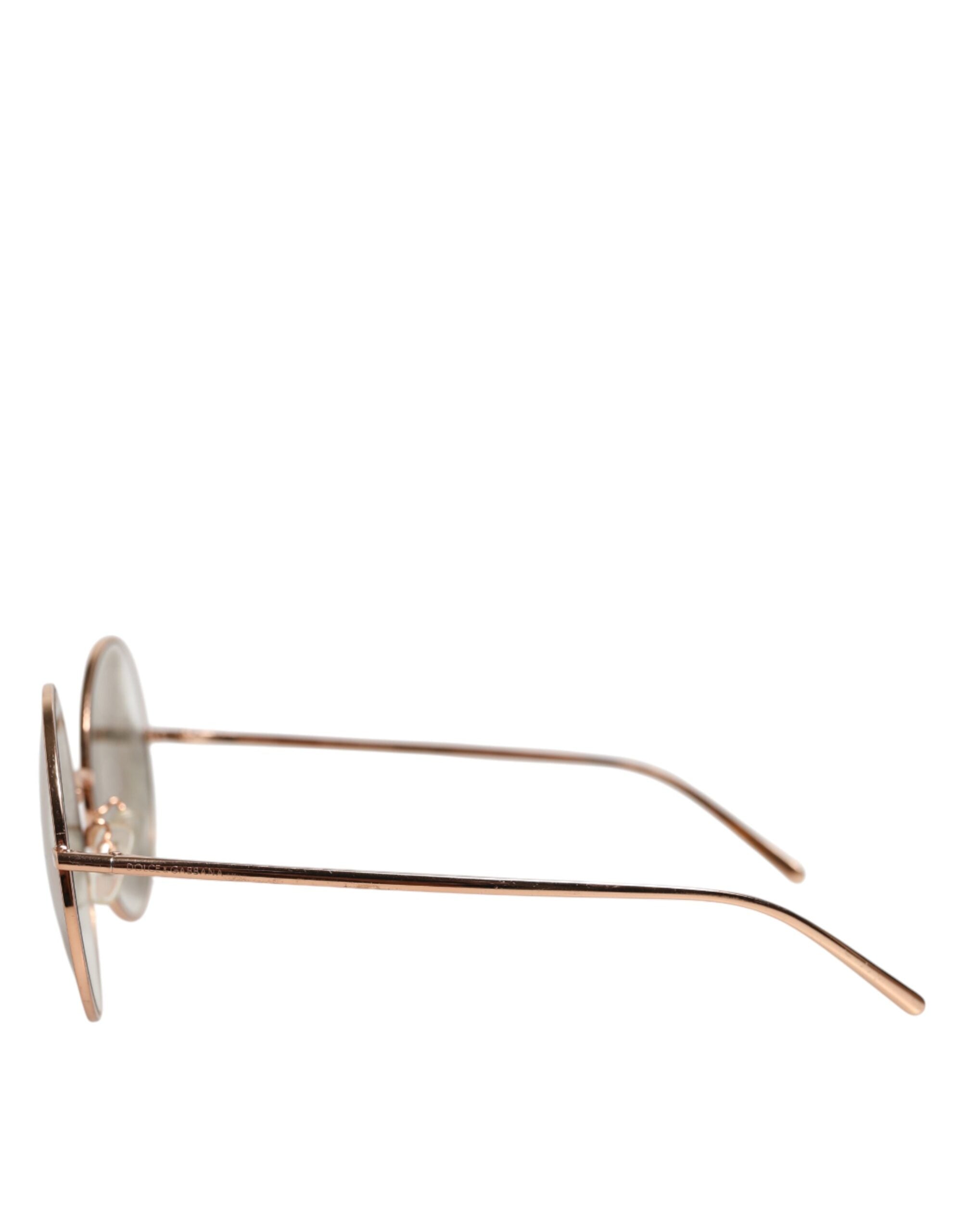 Dolce &amp; Gabbana Rosaforgyldte Runde Glas Solbriller
