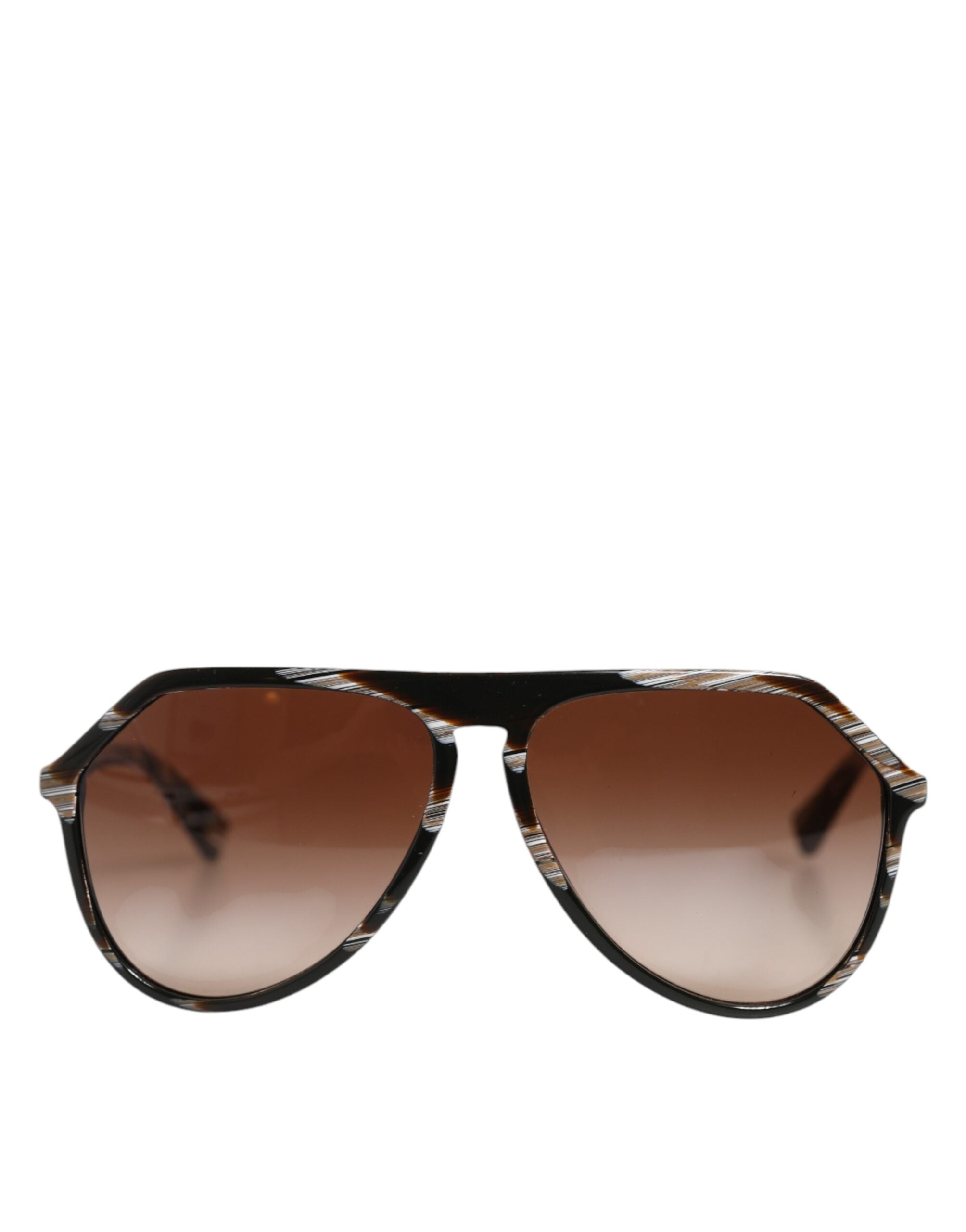 Dolce & Gabbana Modificerede Aviator Stribede Brune Acetat Gradient Solbriller