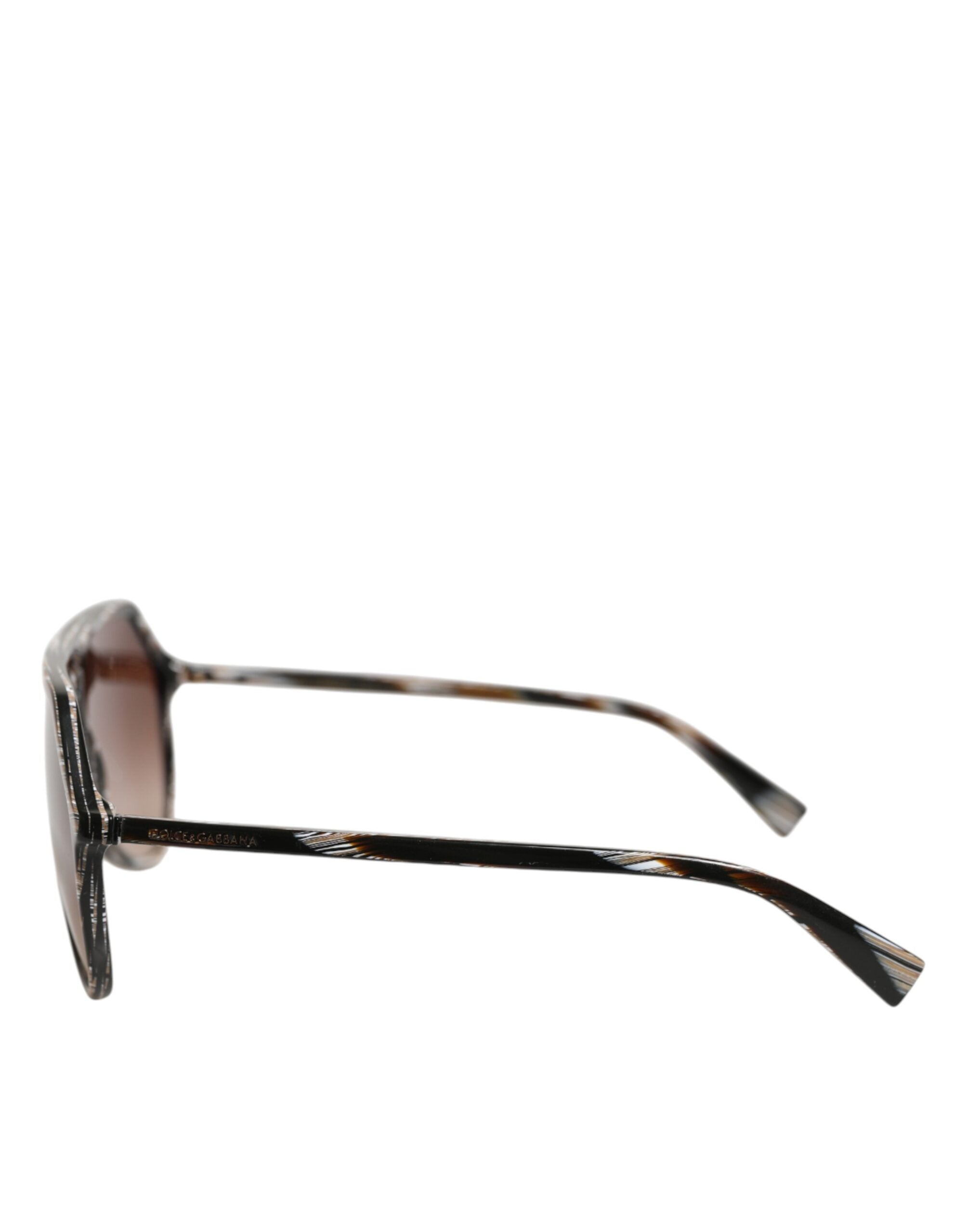 Dolce & Gabbana Modificerede Aviator Stribede Brune Acetat Gradient Solbriller