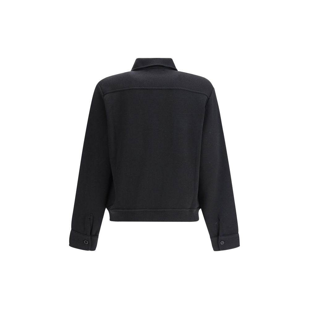 Lardini Sort Fleece Uldfrakke