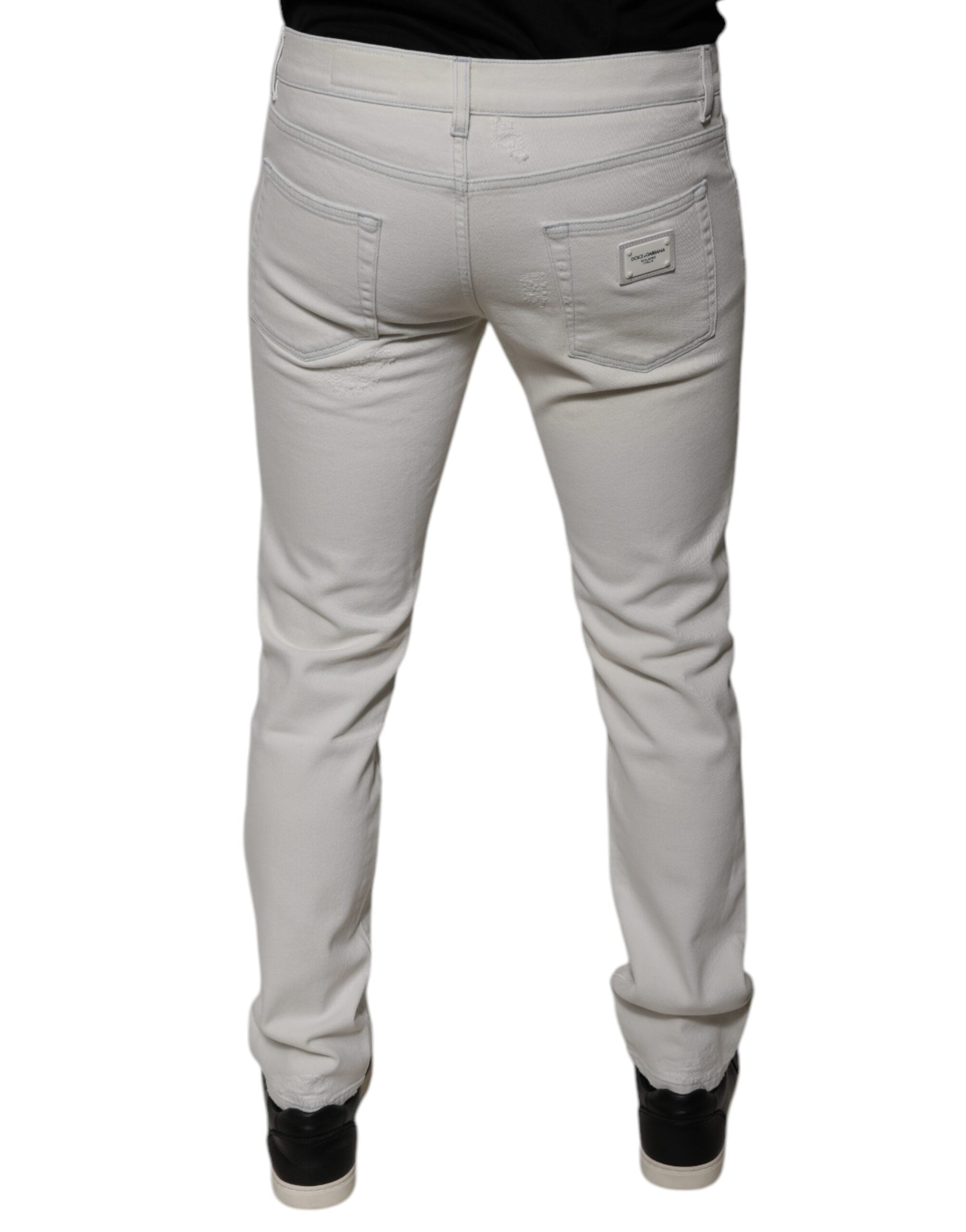 Dolce & Gabbana Hvid bomuld Stretch Skinny Men denim jeans