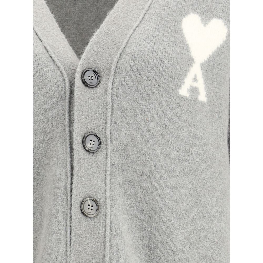 Ami Paris Grå Alpaca Vicugna Pacos Cardigan