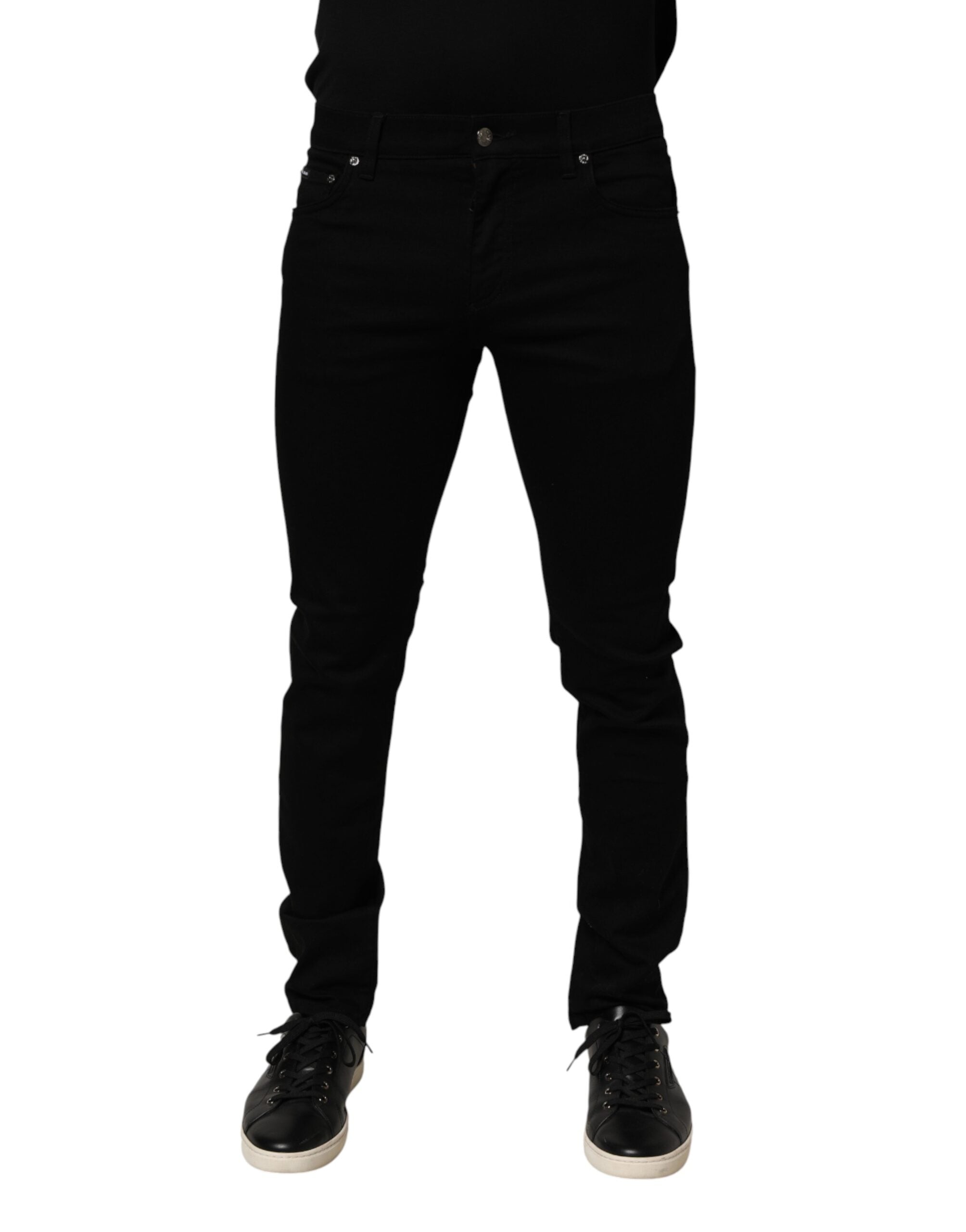 Dolce & Gabbana sorte bomuldsstretch slim fit mænd denim jeans