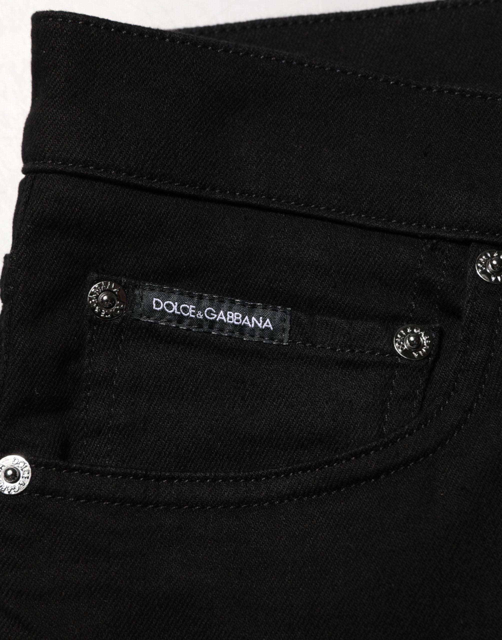 Dolce & Gabbana sorte bomuldsstretch slim fit mænd denim jeans