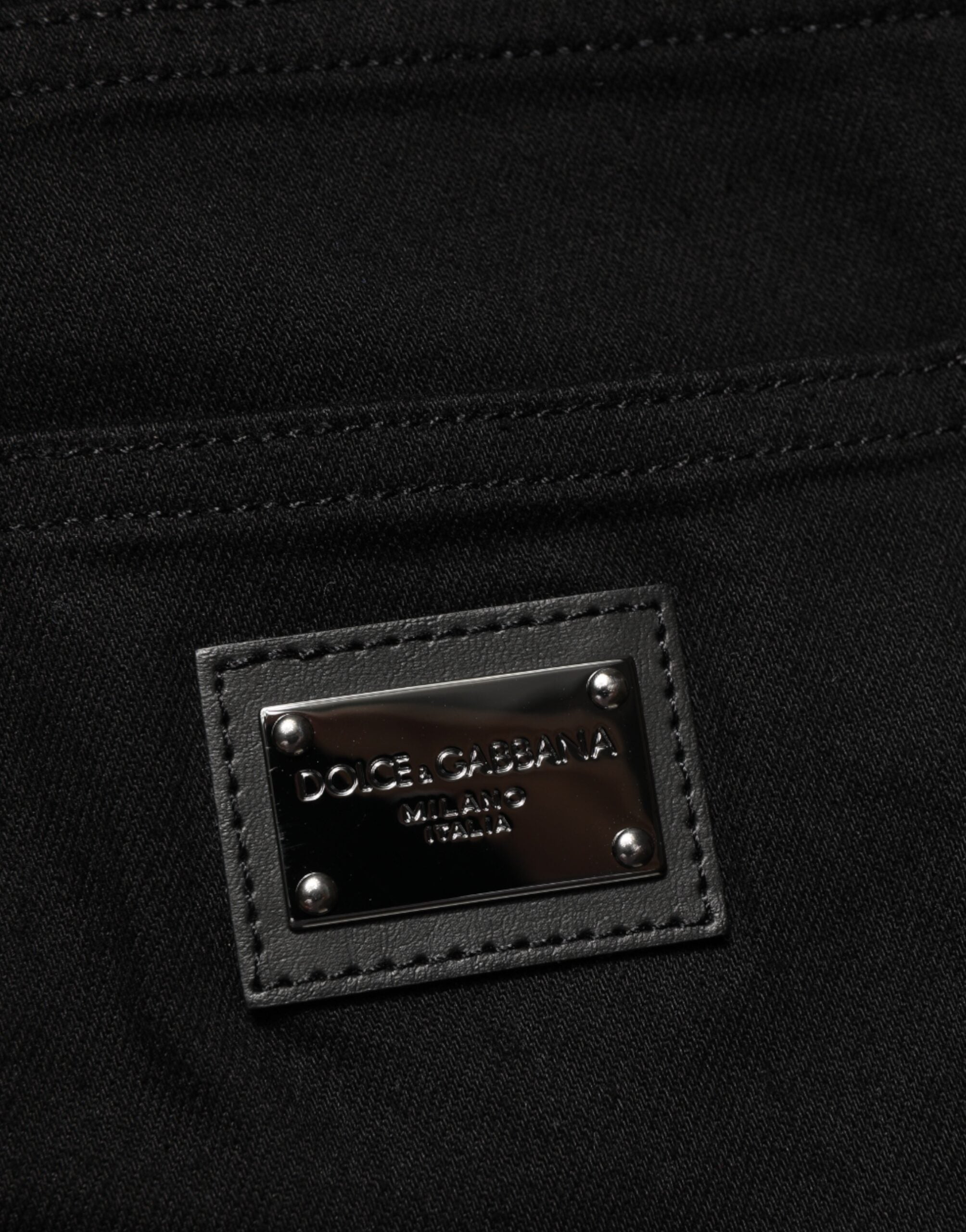 Dolce & Gabbana sorte bomuldsstretch slim fit mænd denim jeans