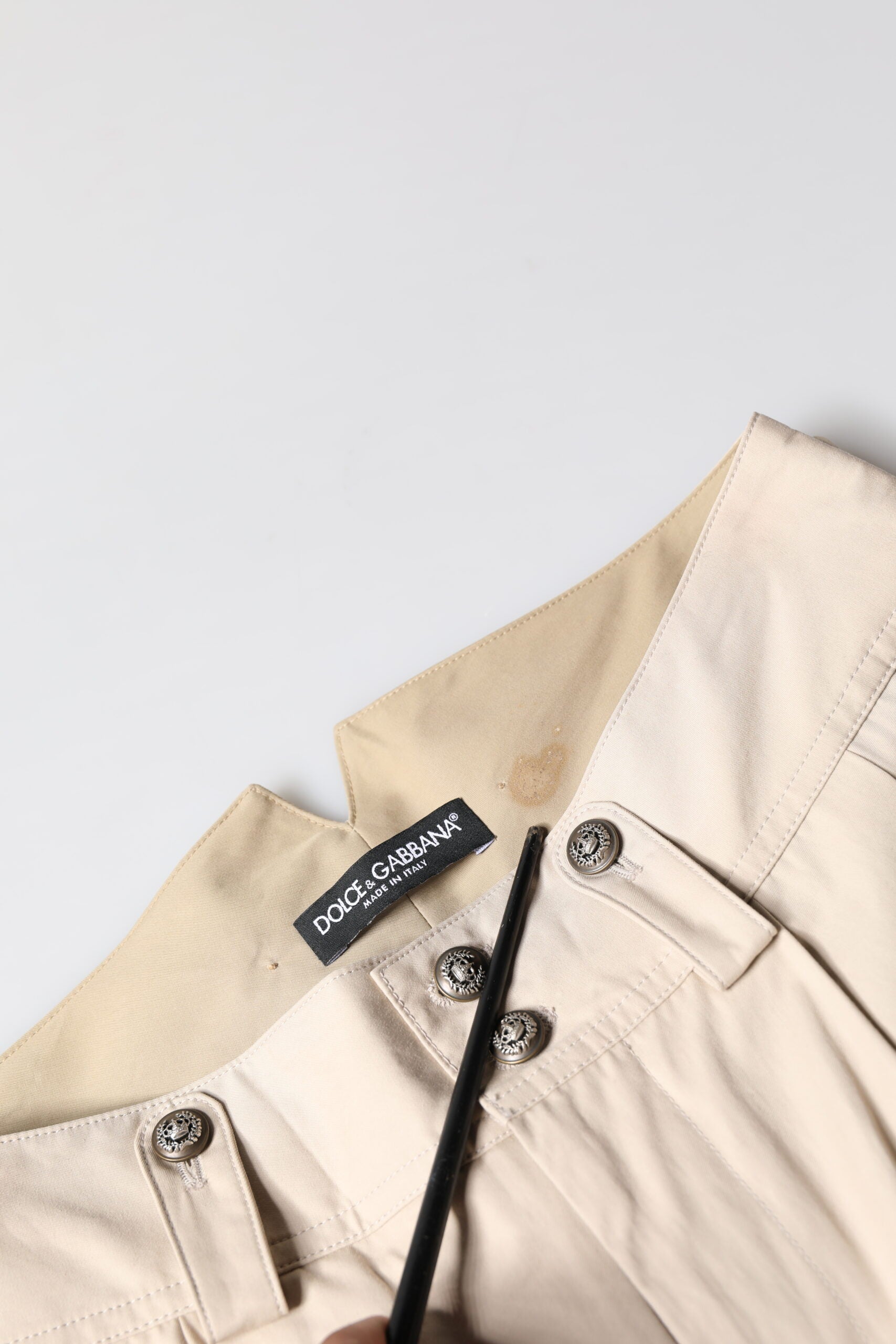 Dolce & Gabbana Beige Bomuld Konisk Cargo Herrebukser