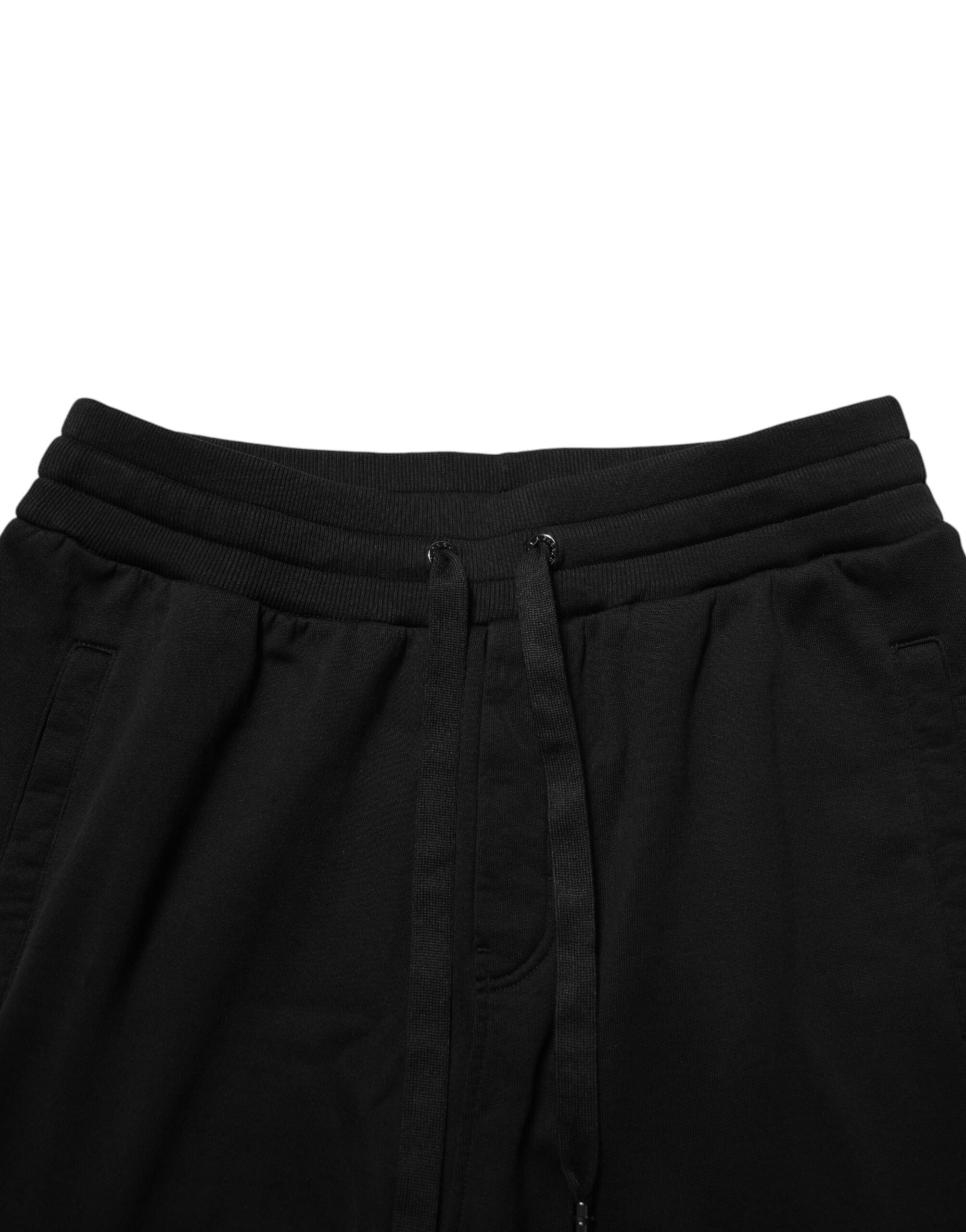 Dolce & Gabbana Sorte DG Logo Joggingbukser i Bomuld