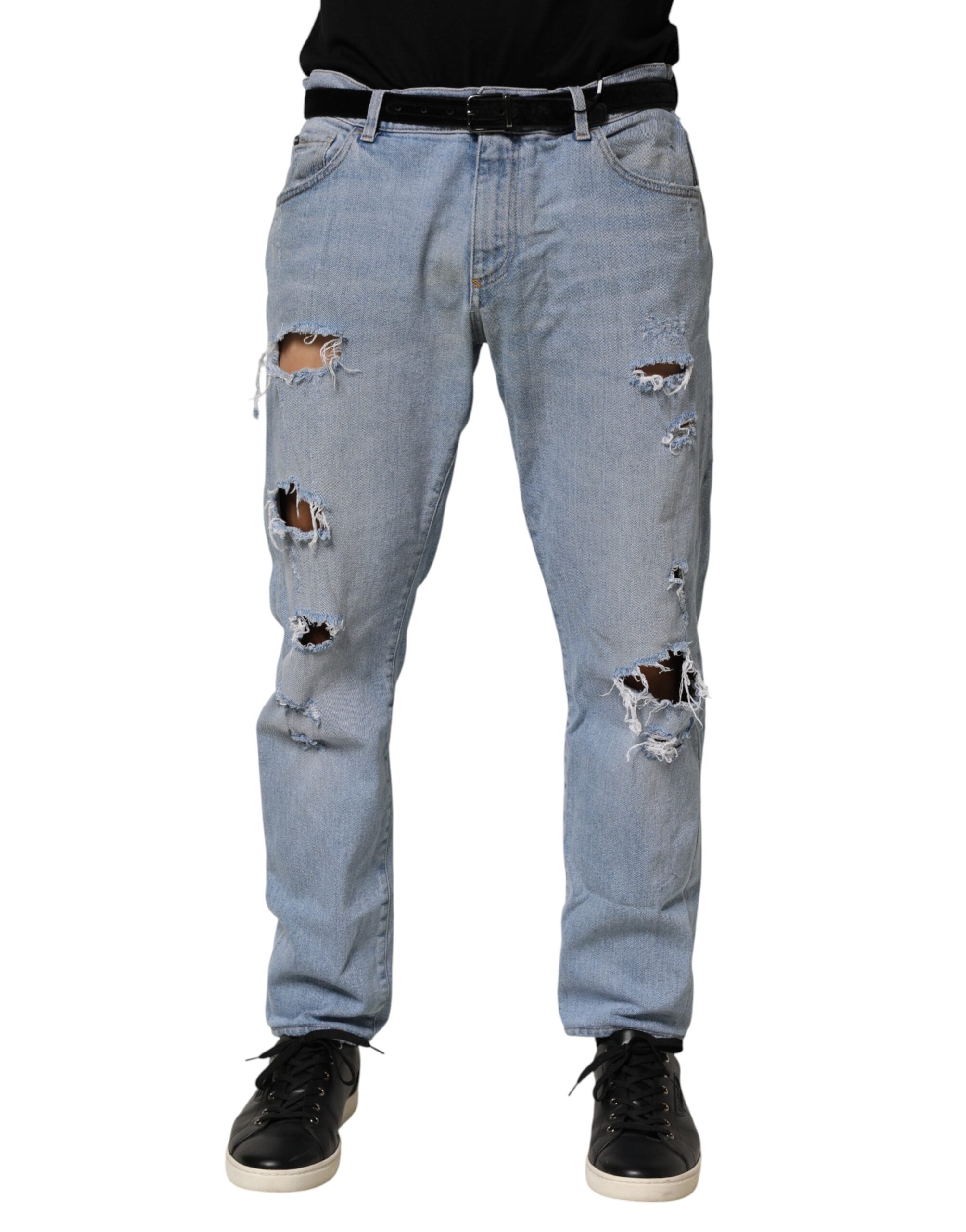 Dolce & Gabbana Blå Bomuld Slim Fit Denim Jeans