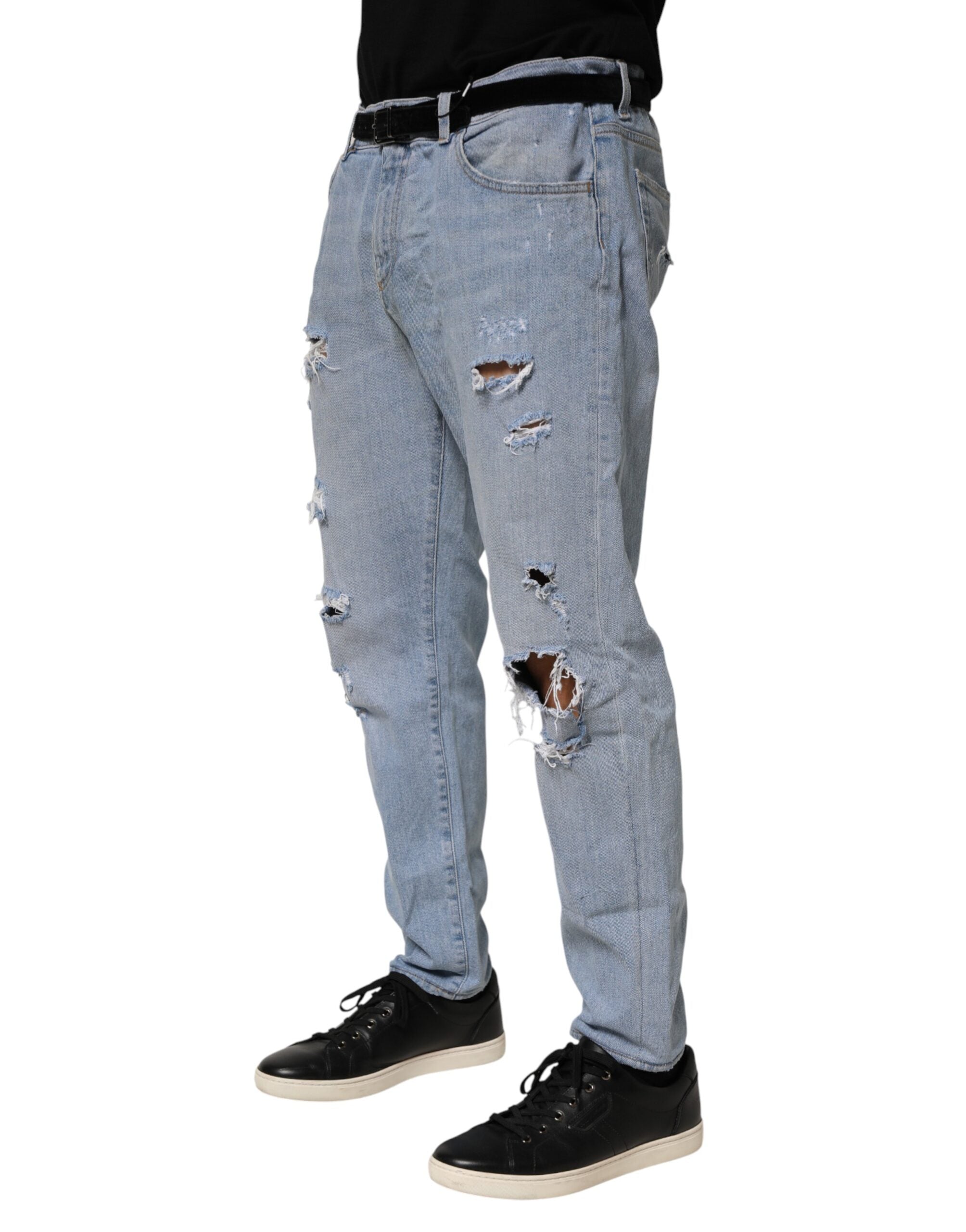 Dolce & Gabbana Blå Bomuld Slim Fit Denim Jeans