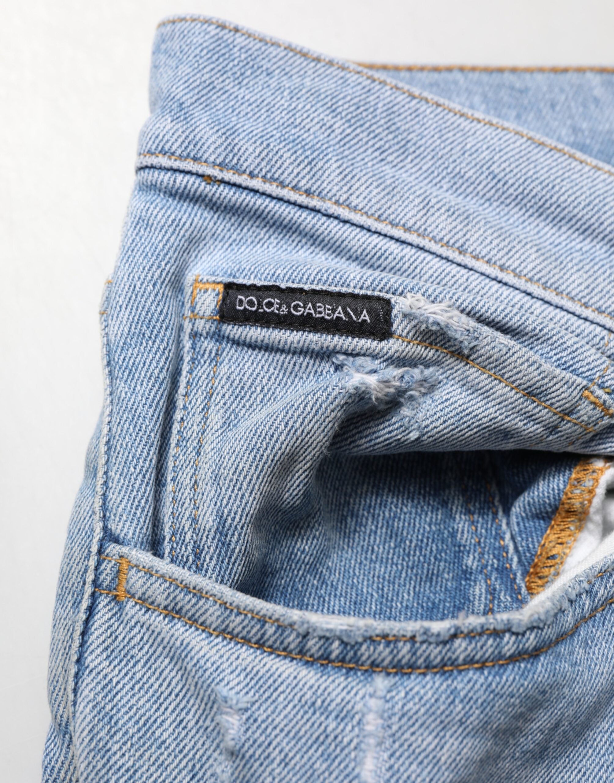 Dolce & Gabbana Blå Bomuld Slim Fit Denim Jeans