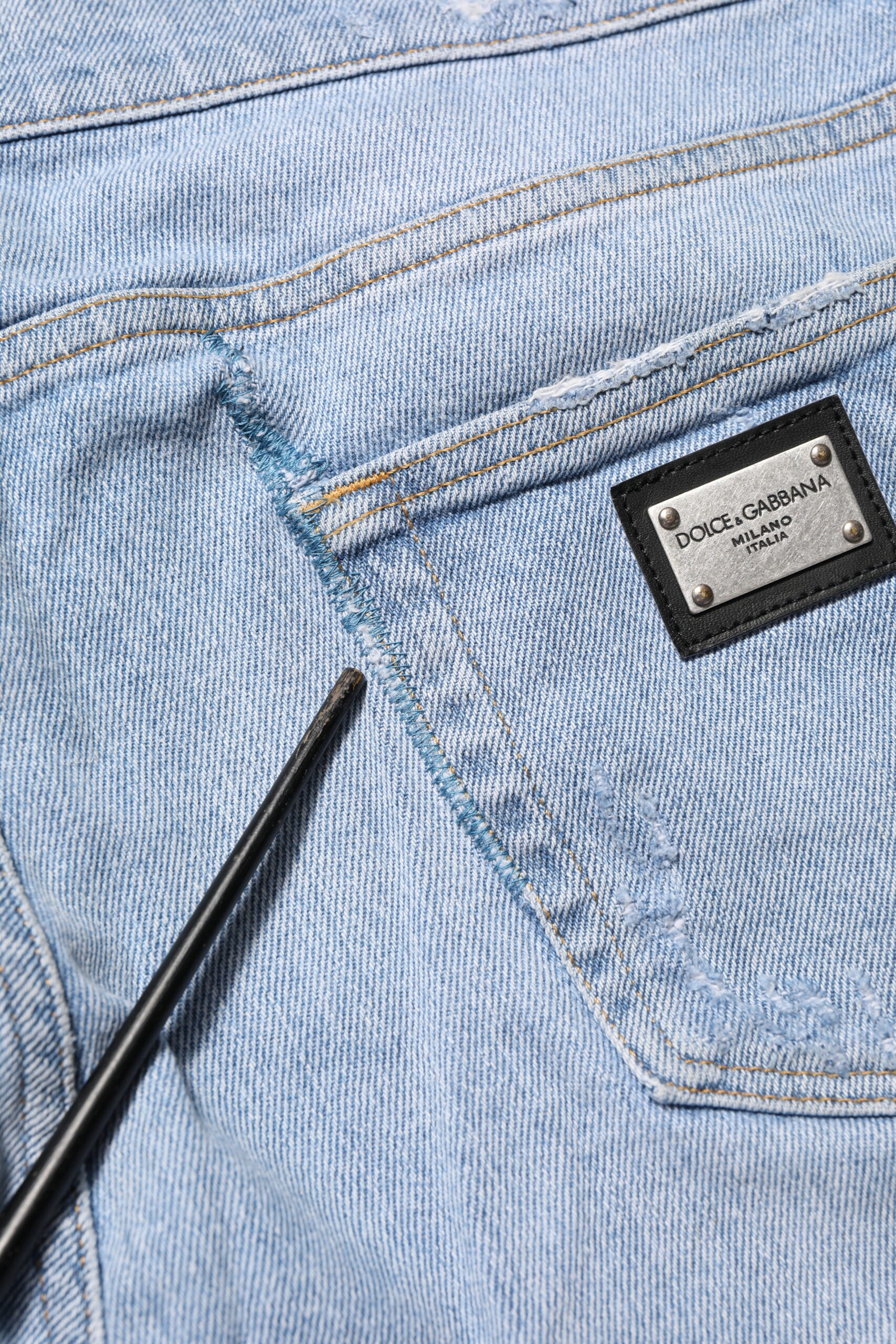 Dolce & Gabbana Blå Bomuld Slim Fit Denim Jeans