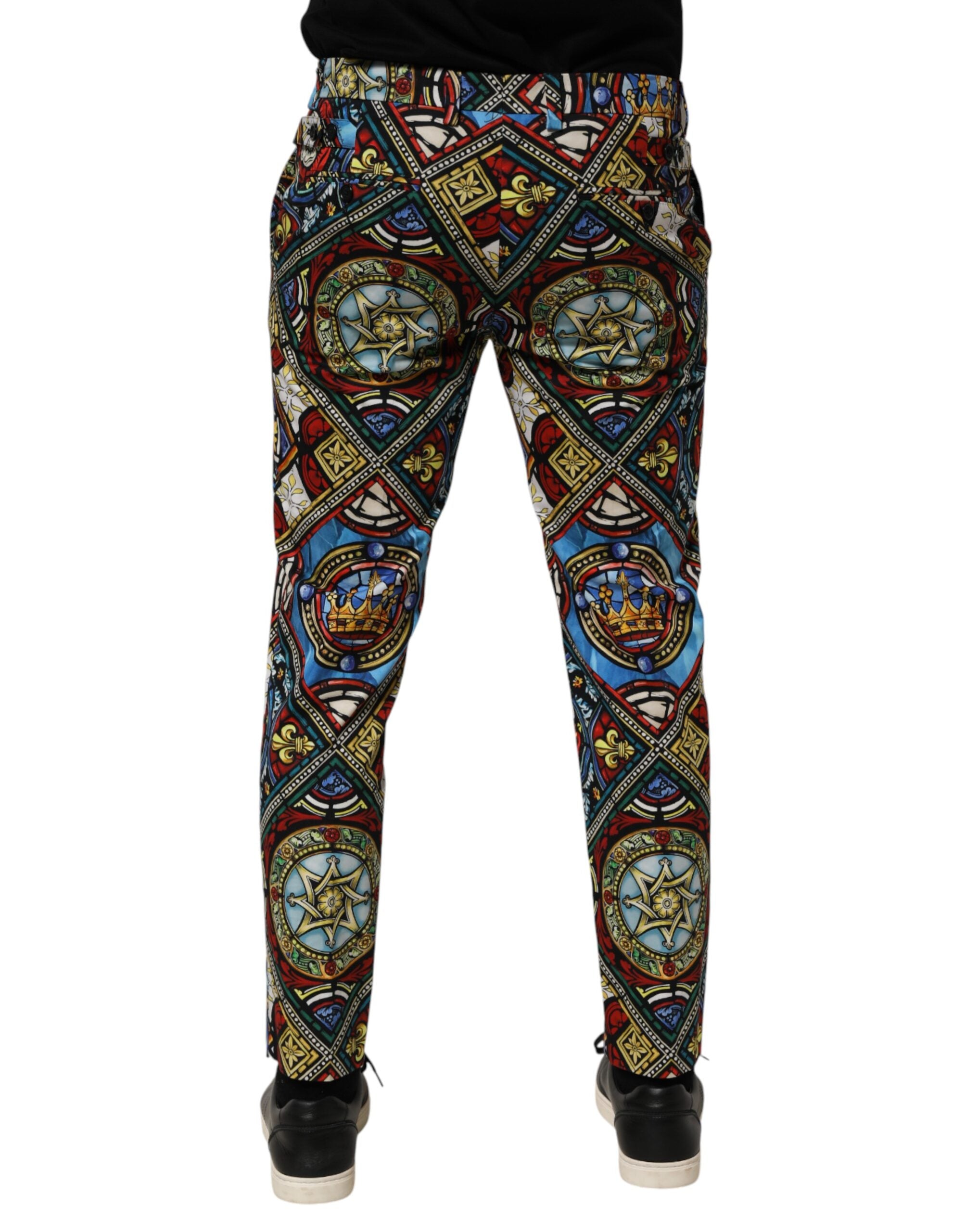 Dolce &amp; Gabbana Flerfarvede Farvede Glasvinduesprint Herrebukser