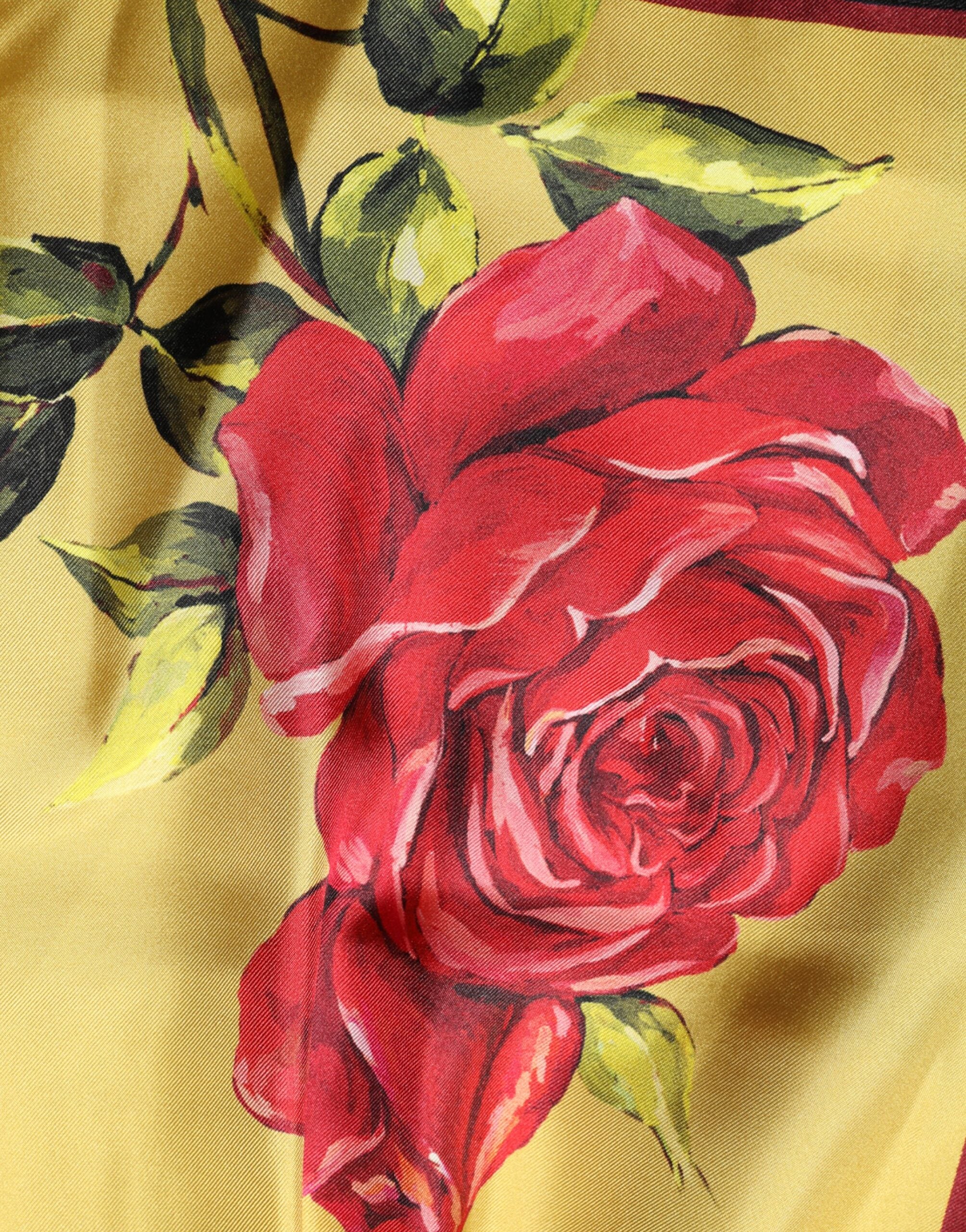 Dolce & Gabbana Gule Blomsterprint Silke Bermudashorts Til Herrer