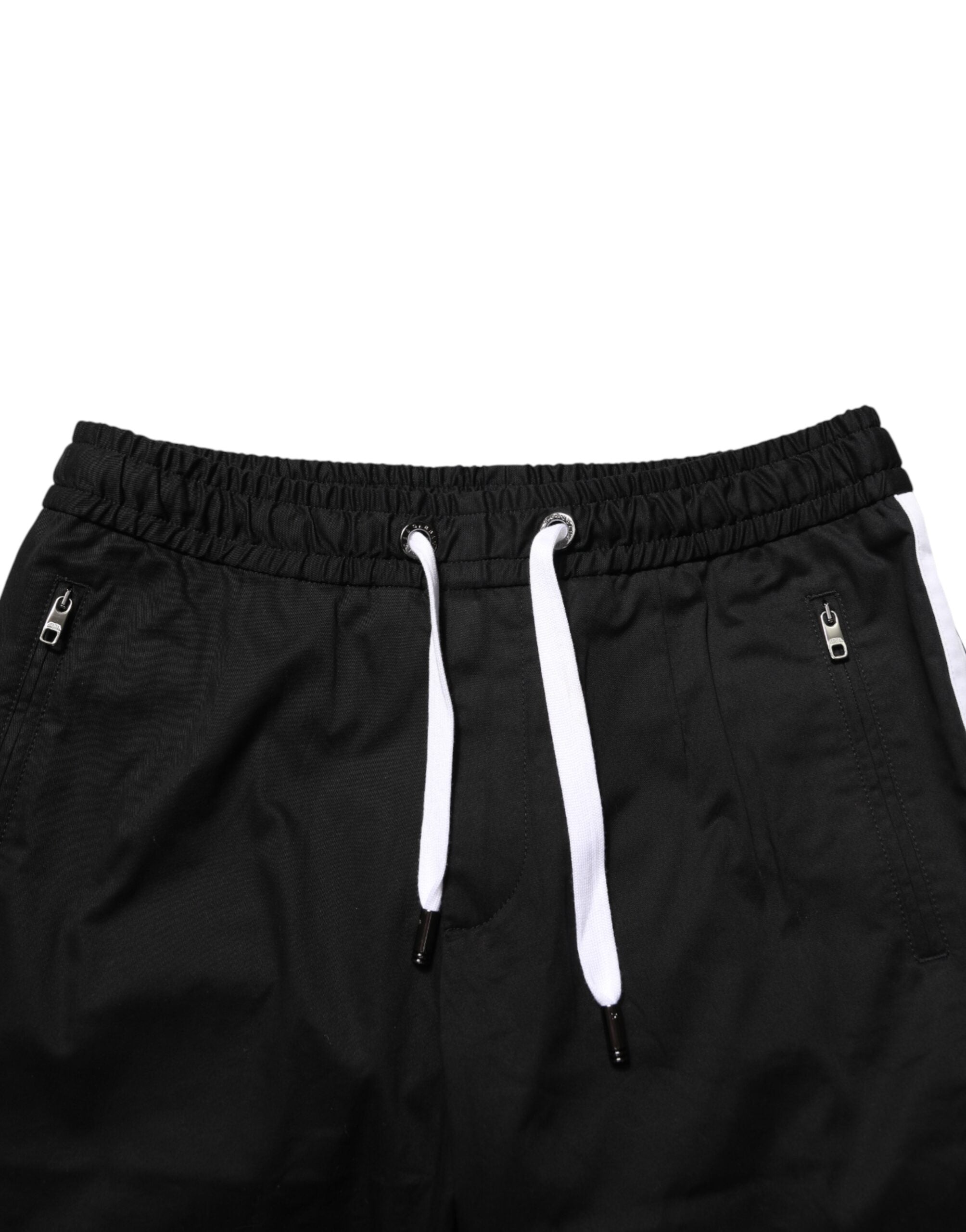 Dolce & Gabbana Sorte Bomuldsstretch Bermudashorts til Herrer