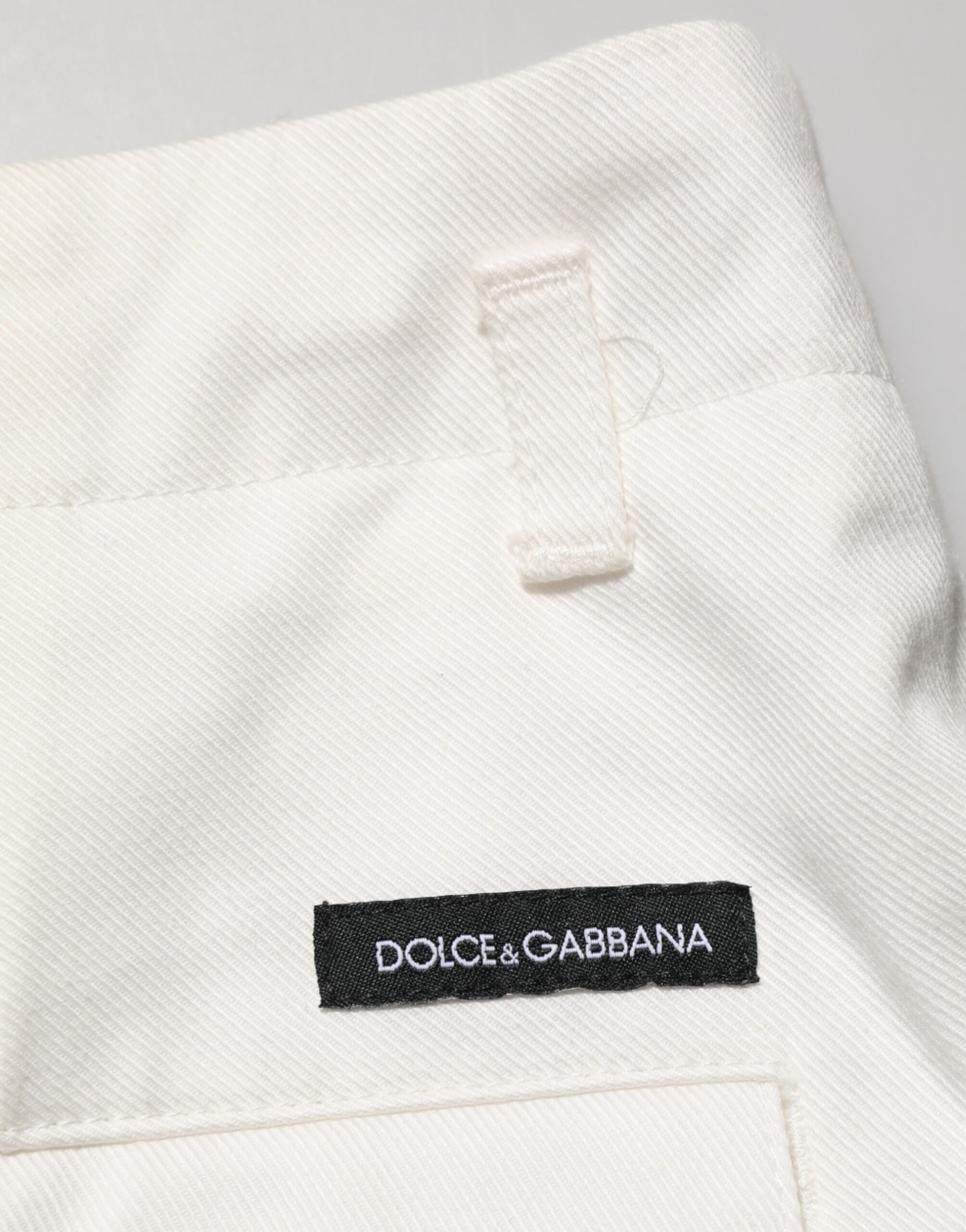 Dolce & Gabbana Hvide Bomulds Mellemhøj Talje Herre Bermudashorts