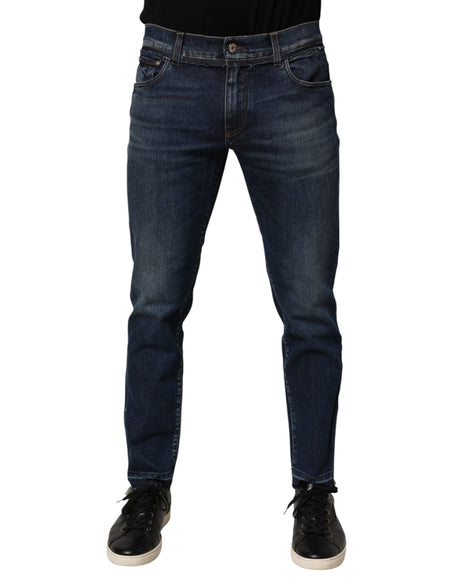 Dolce &amp; Gabbana Blå Bomuldsstretch Skinny Herre Denim Jeans