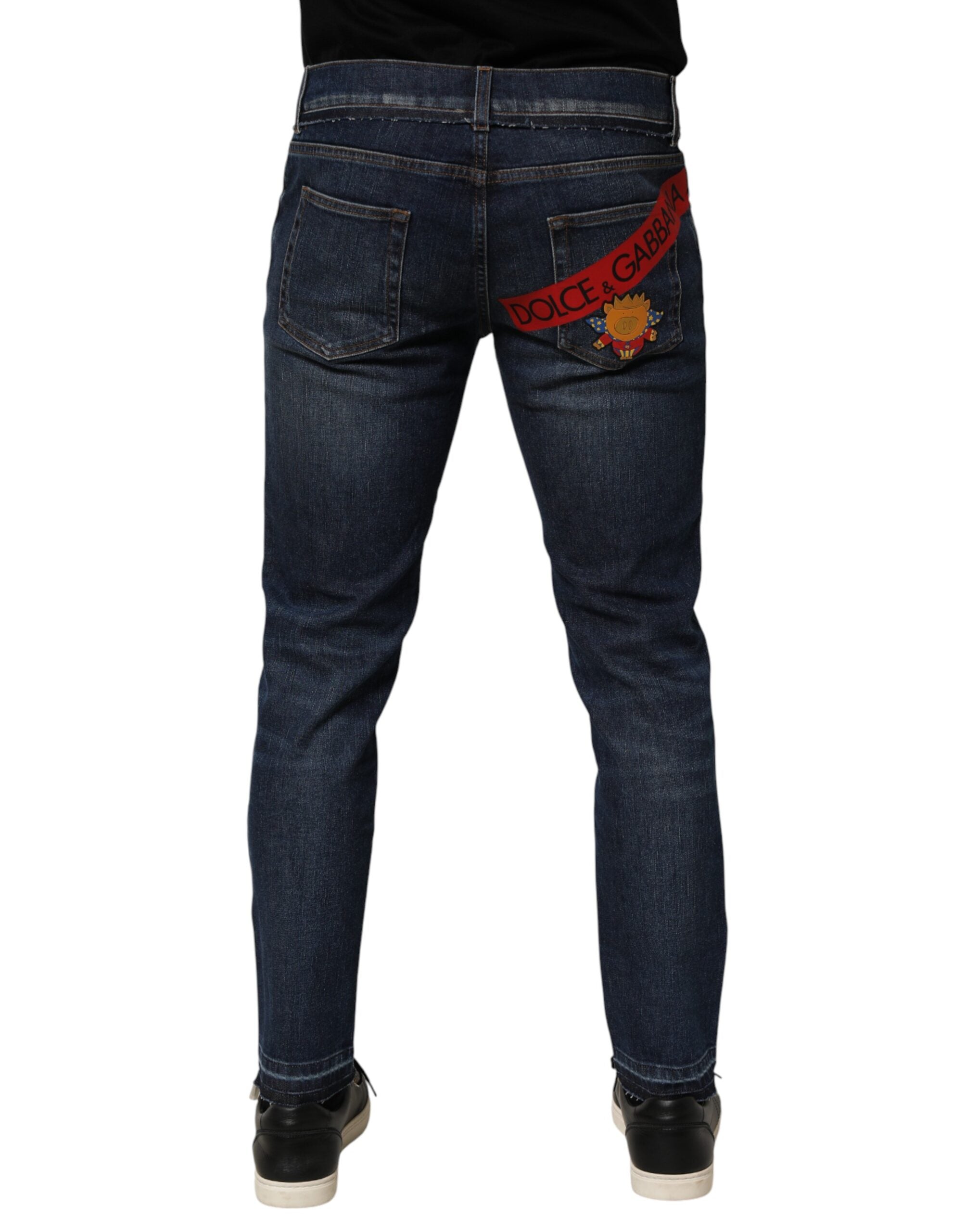 Dolce & Gabbana Blå Bomuldsstretch Skinny Herre Denim Jeans