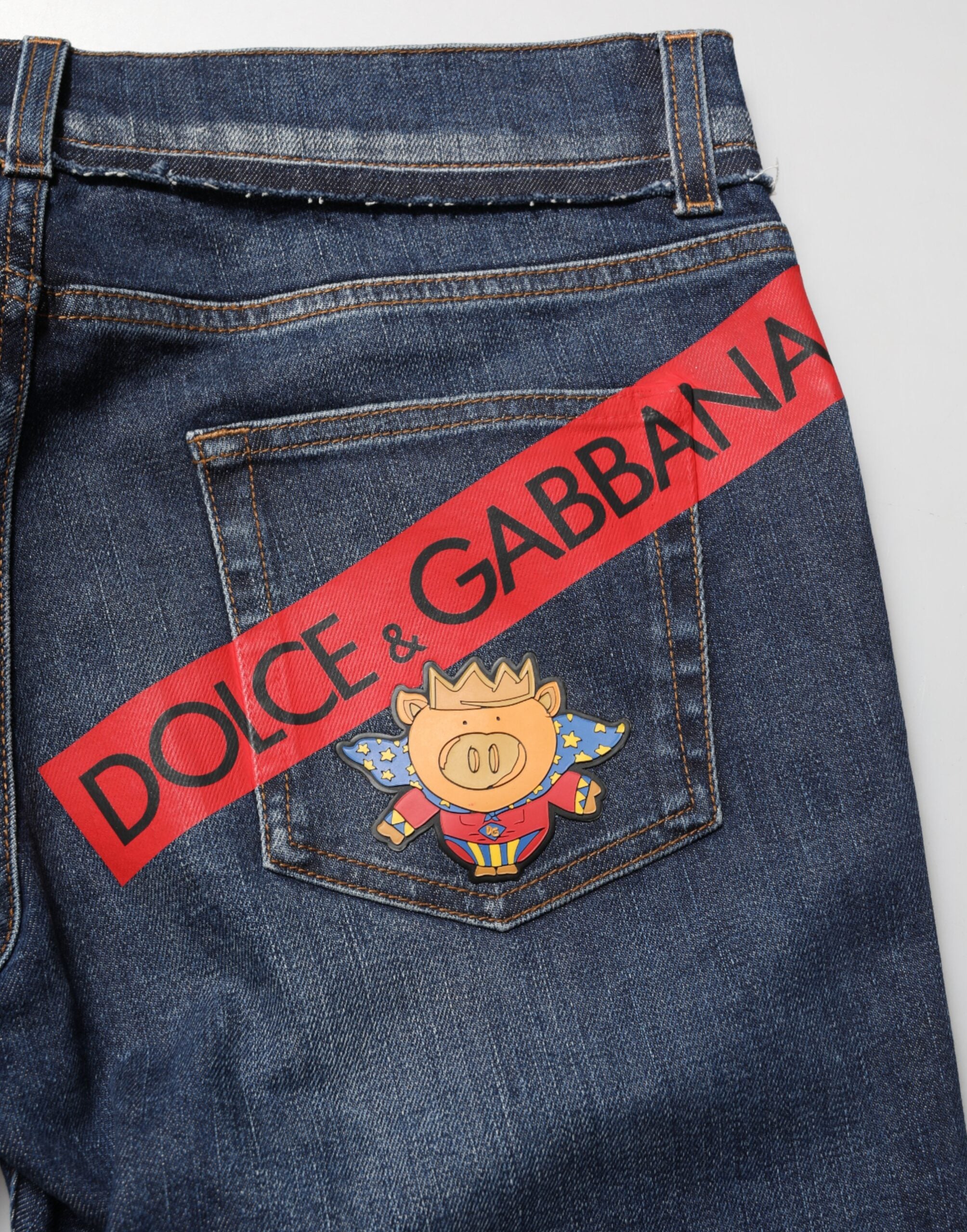 Dolce & Gabbana Blå Bomuldsstretch Skinny Herre Denim Jeans