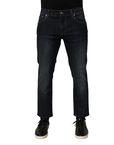 Dolce &amp; Gabbana Mørkeblå Bomuld Skinny Herre Denim Jeans