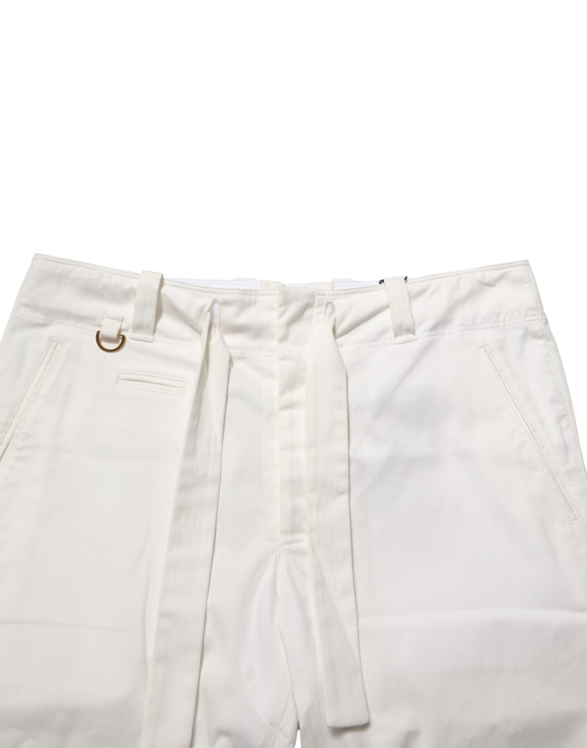 Dolce & Gabbana Hvide Bomulds Stretch Cropped Bukser