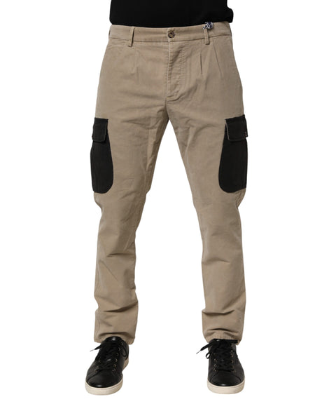 AT.P.CO Beige Mellemhøj Talje Skinny Herre Cargo Chino Bukser