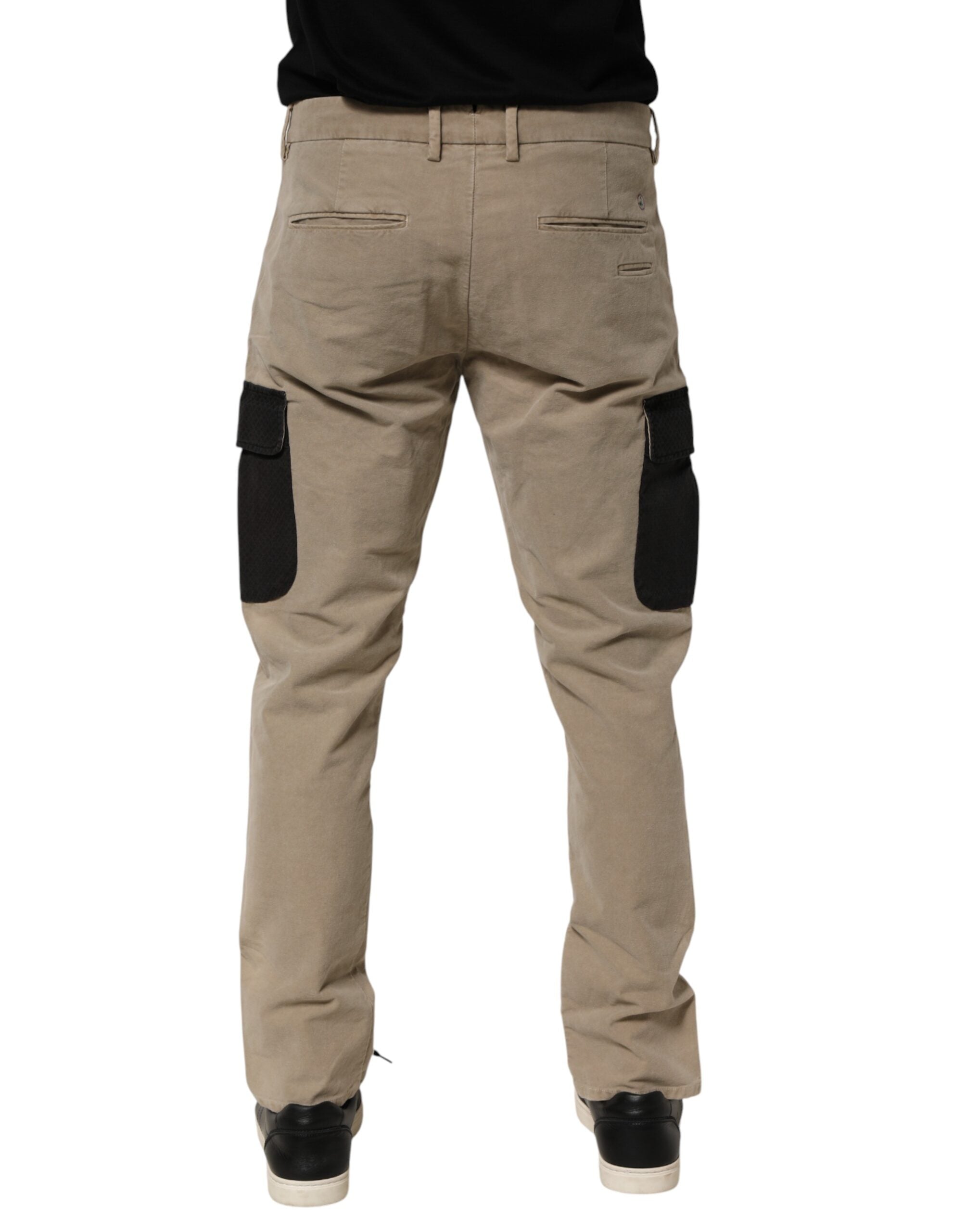 AT.P.CO Beige Mellemhøj Talje Skinny Herre Cargo Chino Bukser