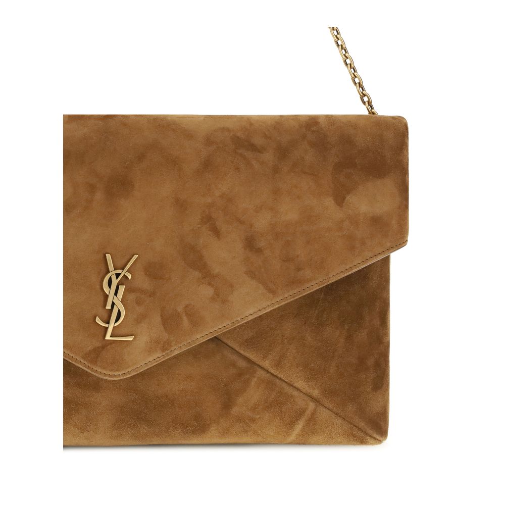 Saint Laurent Beige Bos Taurus Skuldertaske i Kalveskind
