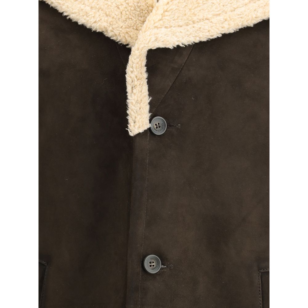 D'amico Brown Leather Coat