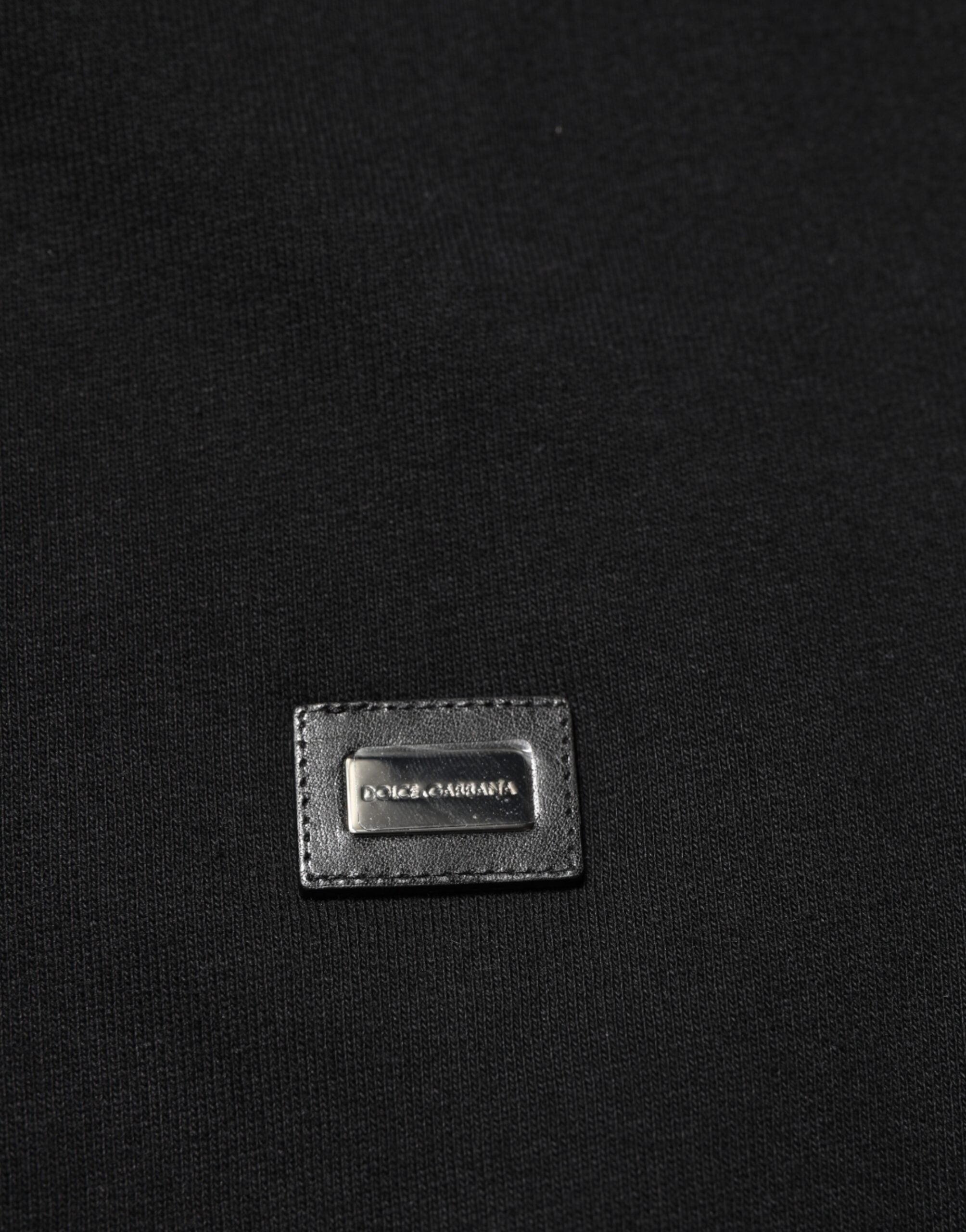 Dolce & Gabbana Sweater Sort Bomuld Hættetrøje Herre Sweatshirt