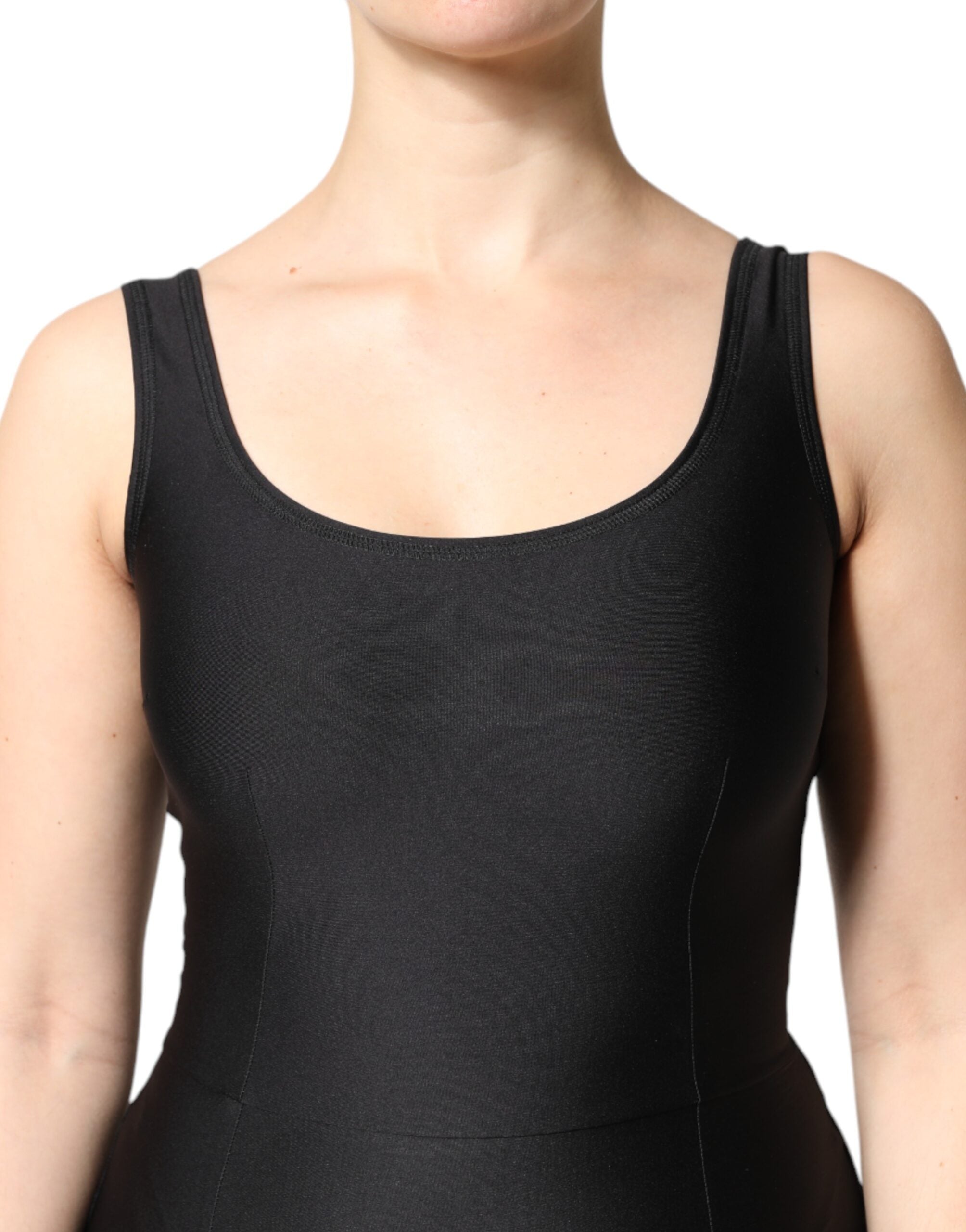 Dolce &amp; Gabbana Svart Ärmlös Bodycon Jumpsuit Klänning För Damer