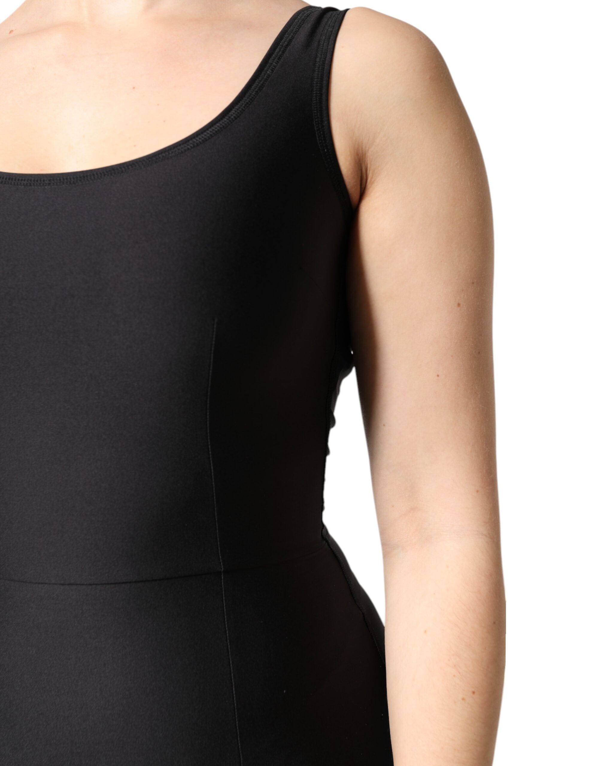Dolce &amp; Gabbana Svart Ärmlös Bodycon Jumpsuit Klänning För Damer
