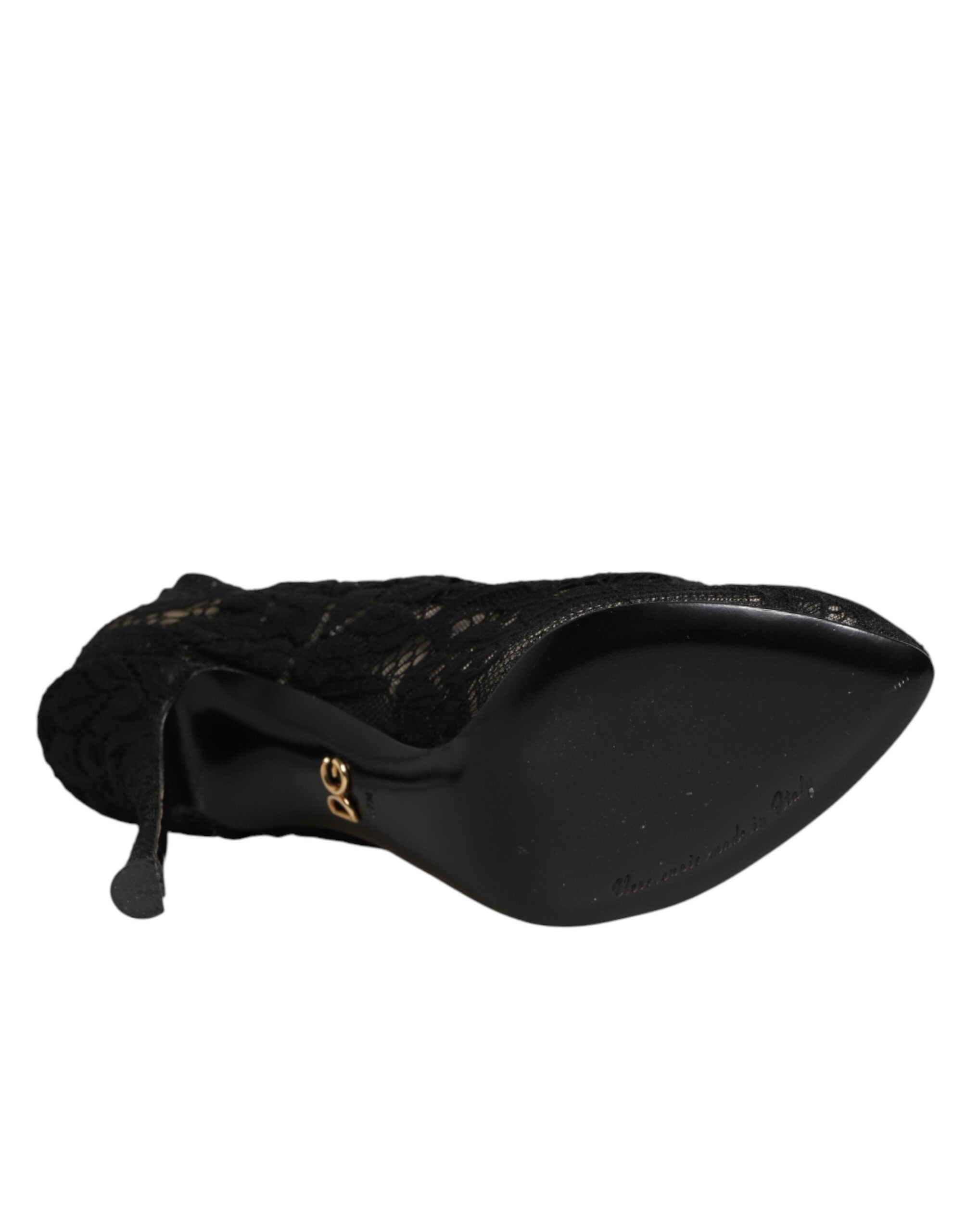 Dolce & Gabbana Sorte Pumps Taormina Blonde Sokker Støvler Sko