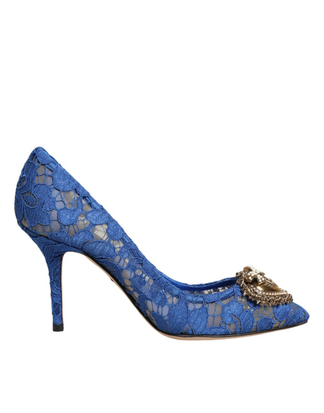 Dolce &amp; Gabbana Blå Taormina Lace DEVOTION Pumps Sko