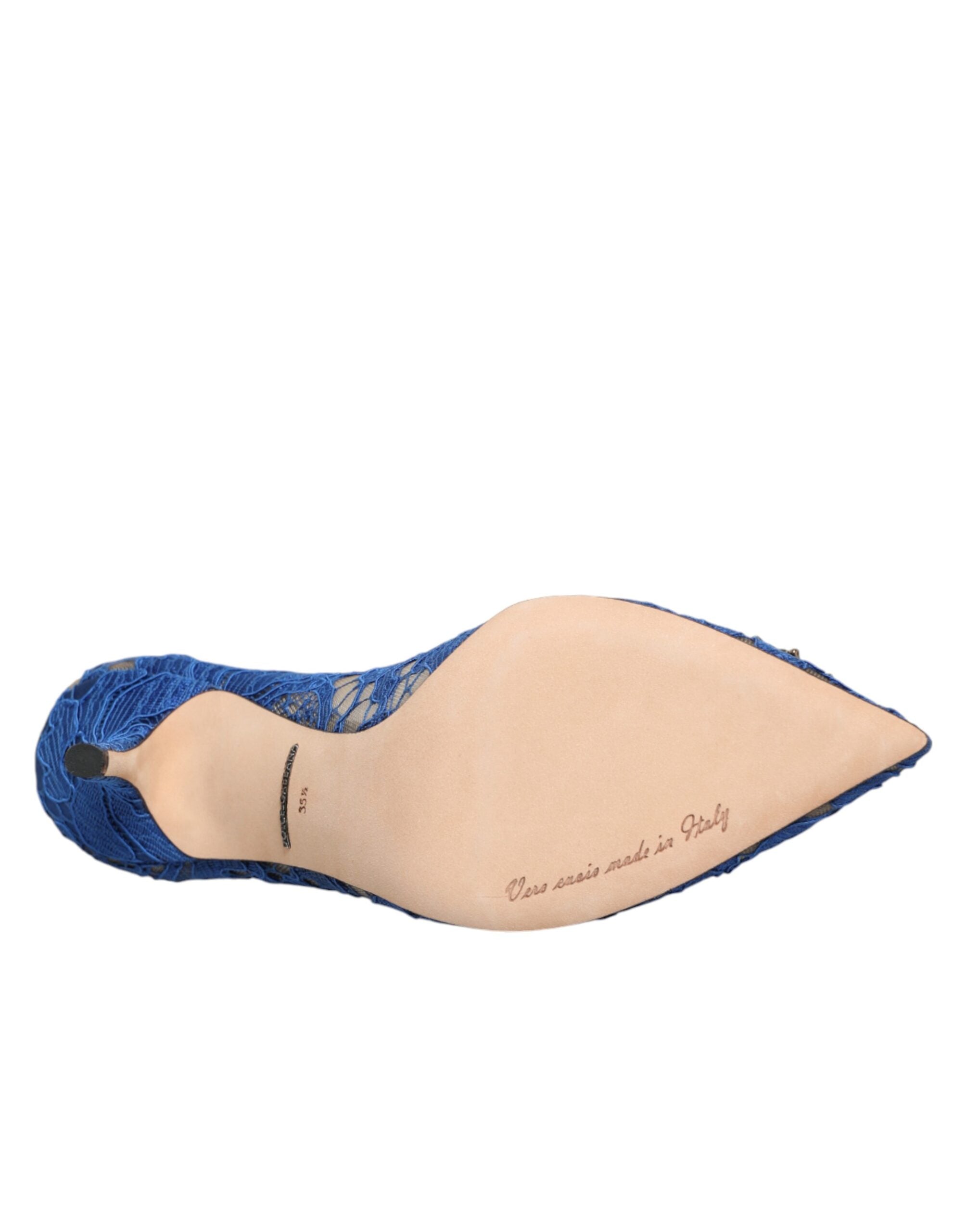 Dolce & Gabbana Blå Taormina Lace DEVOTION Pumps Sko