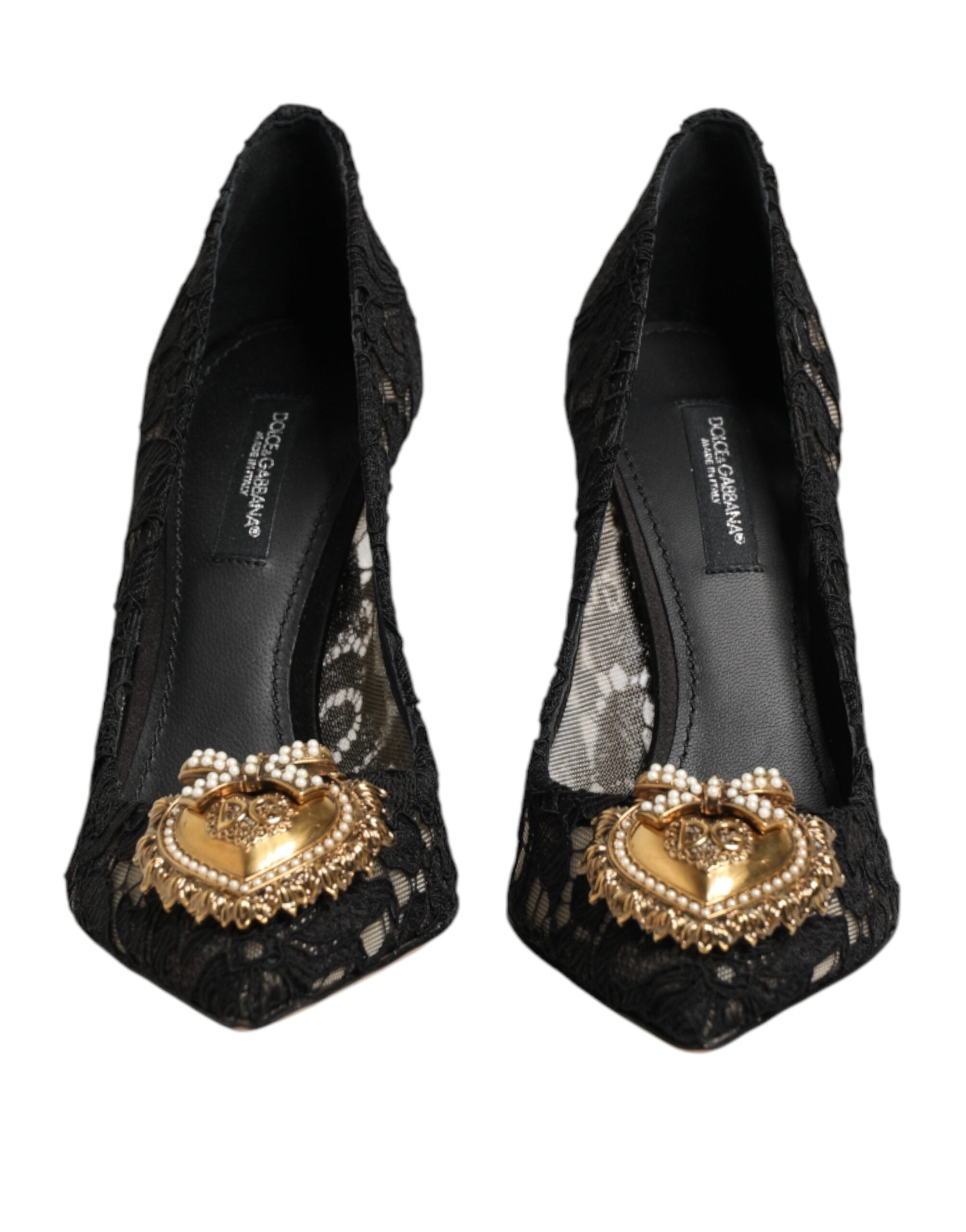 Dolce & Gabbana Sorte Taormina DEVOTION Pumps i Lace-kvalitet