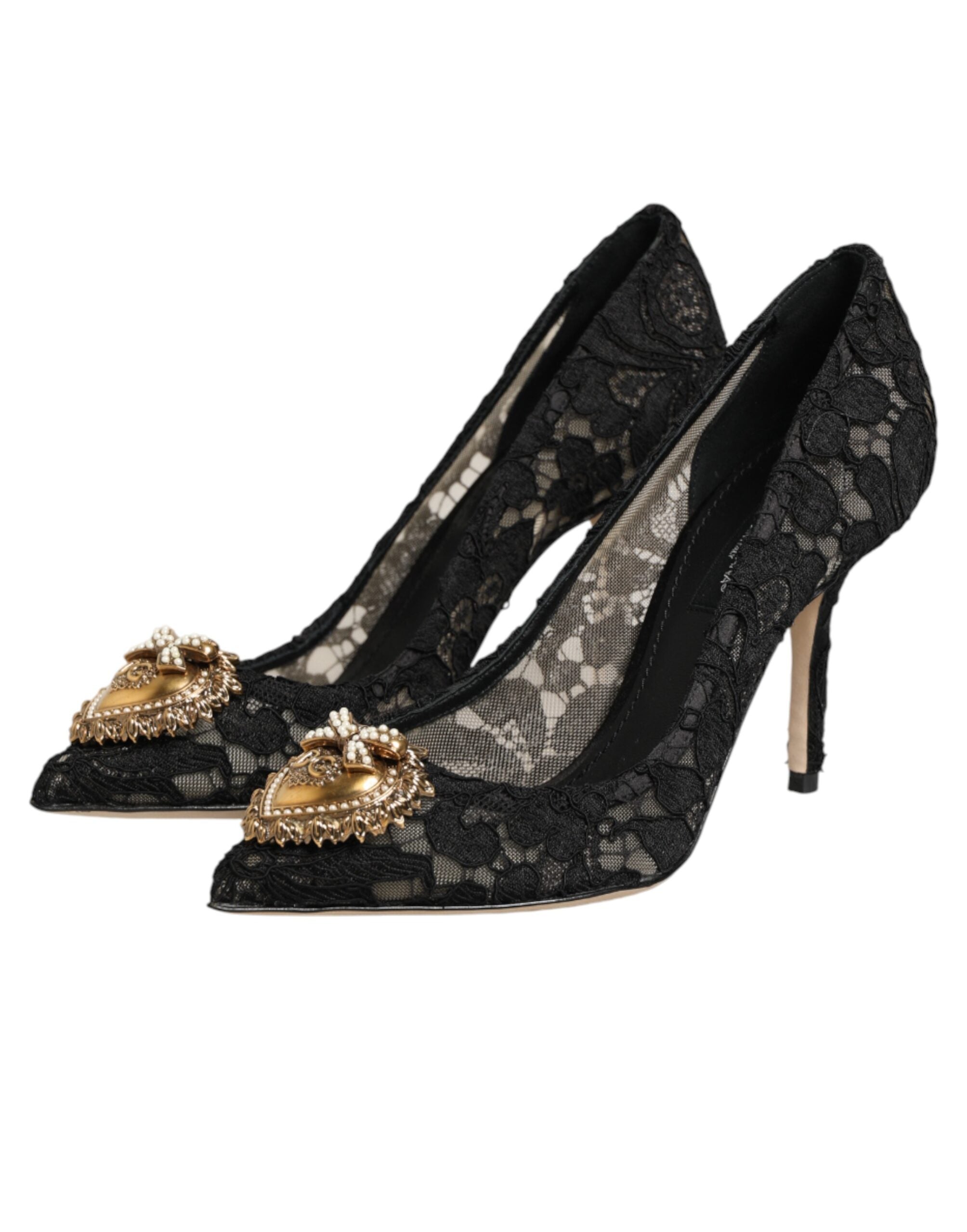 Dolce & Gabbana Sorte Taormina DEVOTION Pumps i Lace-kvalitet