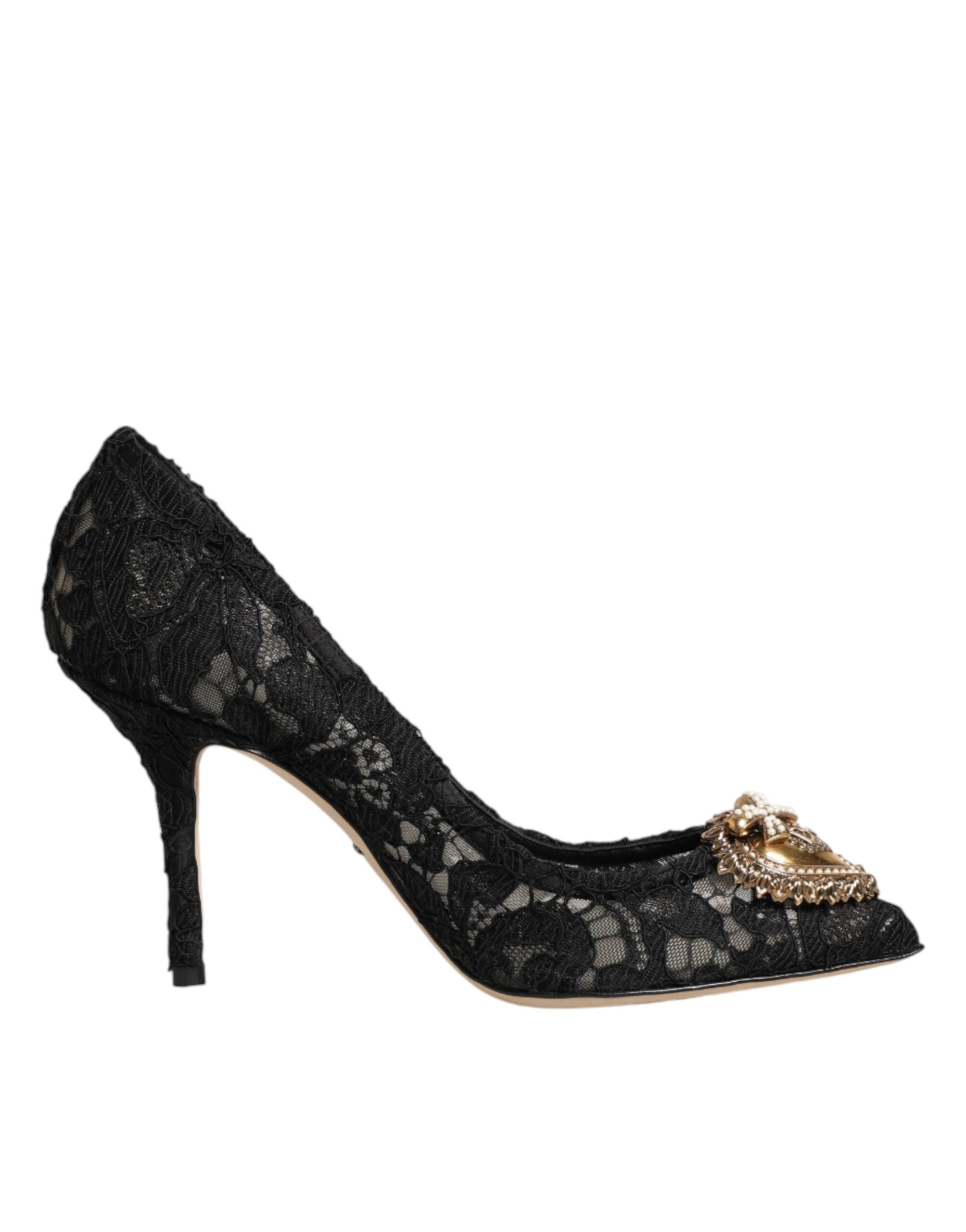 Dolce & Gabbana Sorte Taormina DEVOTION Pumps i Lace-kvalitet