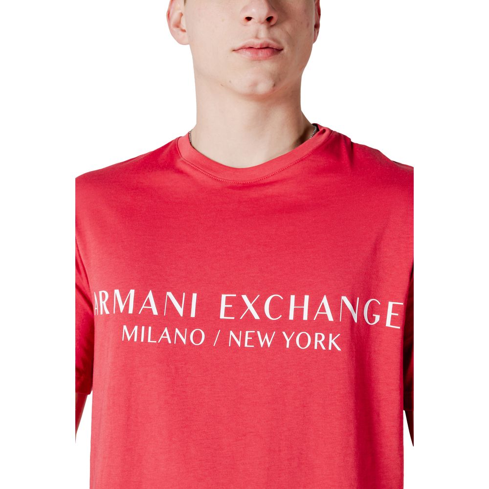 Armani Exchange Red Cotton T-Shirt