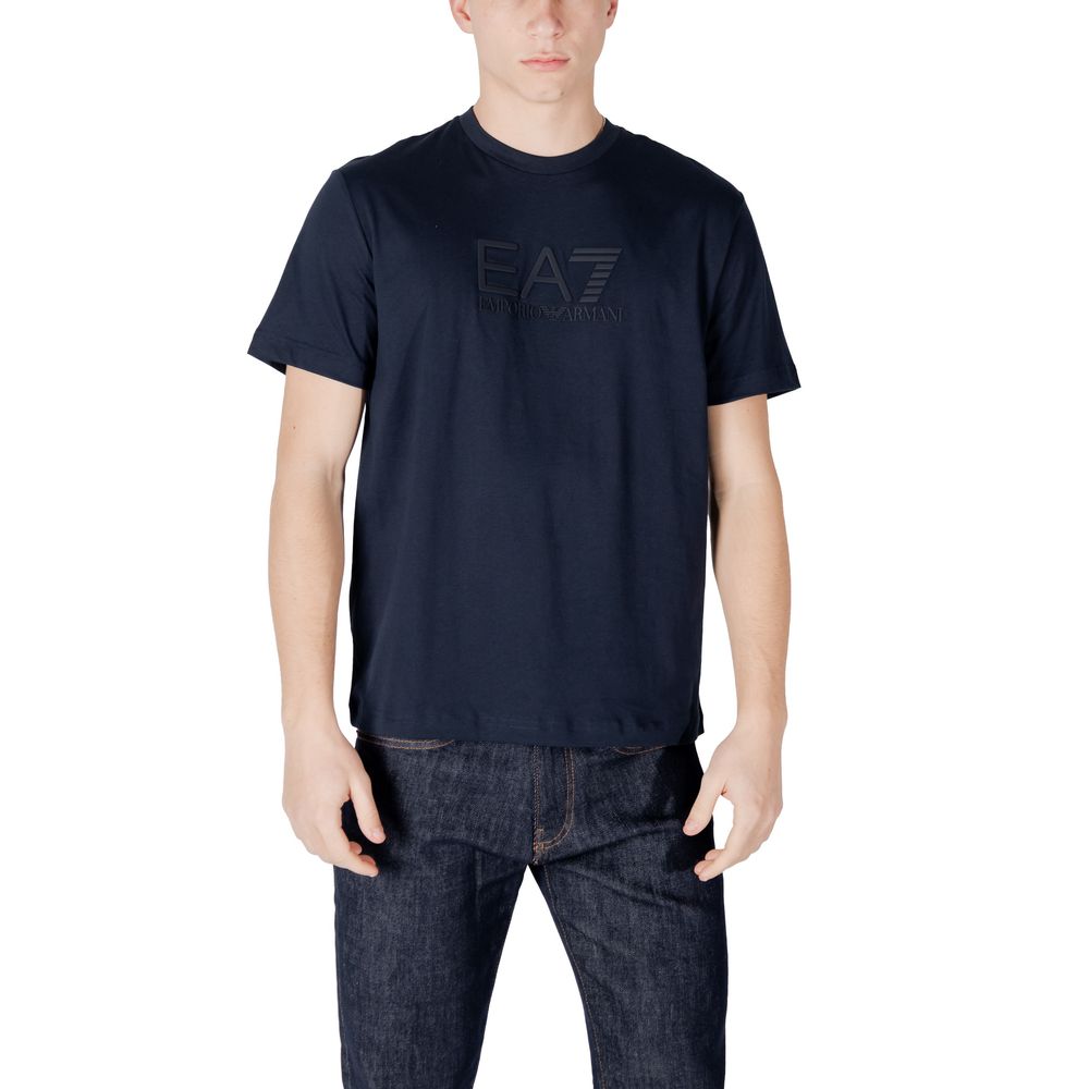 EA7 Emporio Armani blå T-shirt i bomuld