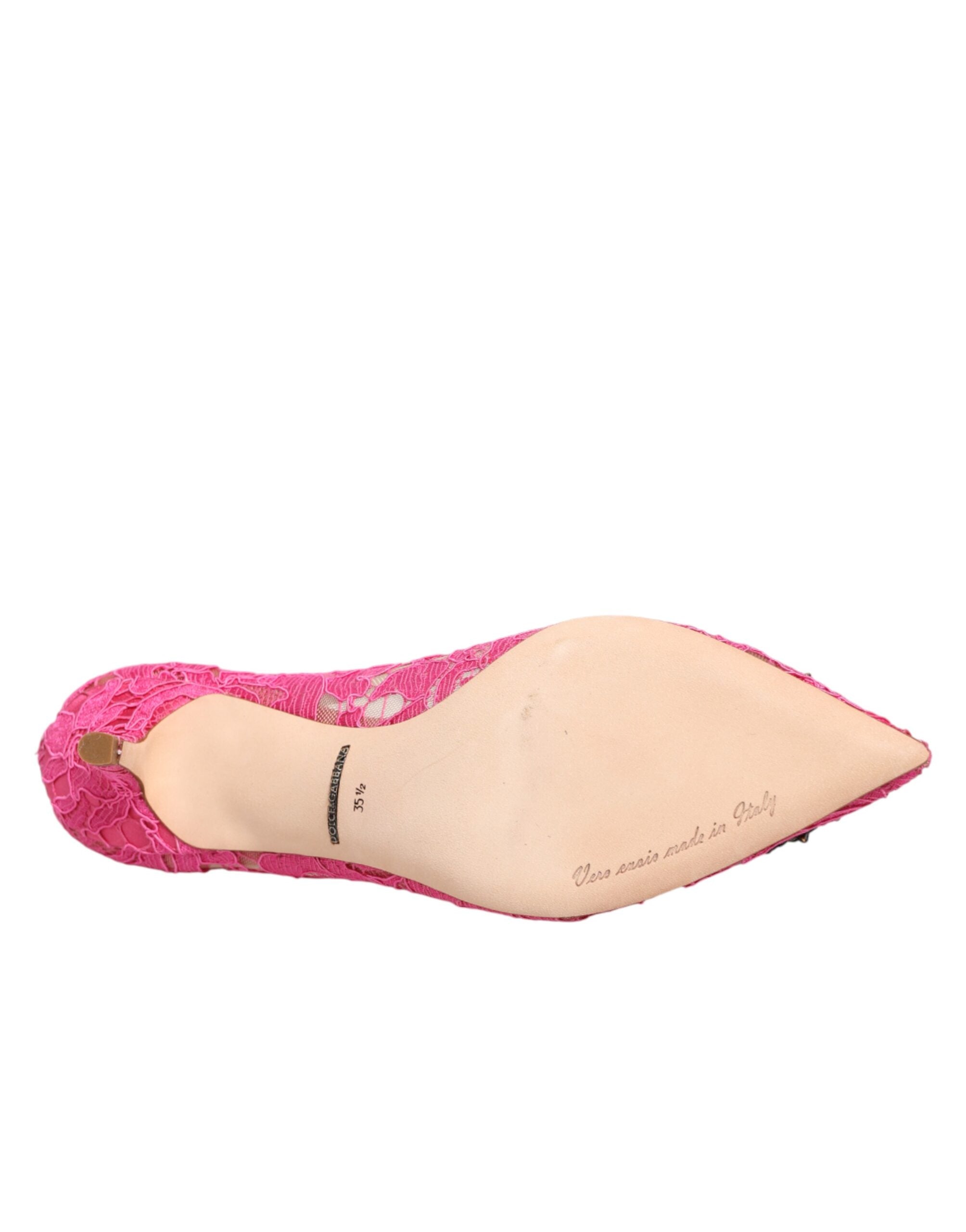 Dolce & Gabbana Pink Taormina Lace DEVOTION Pumps Sko