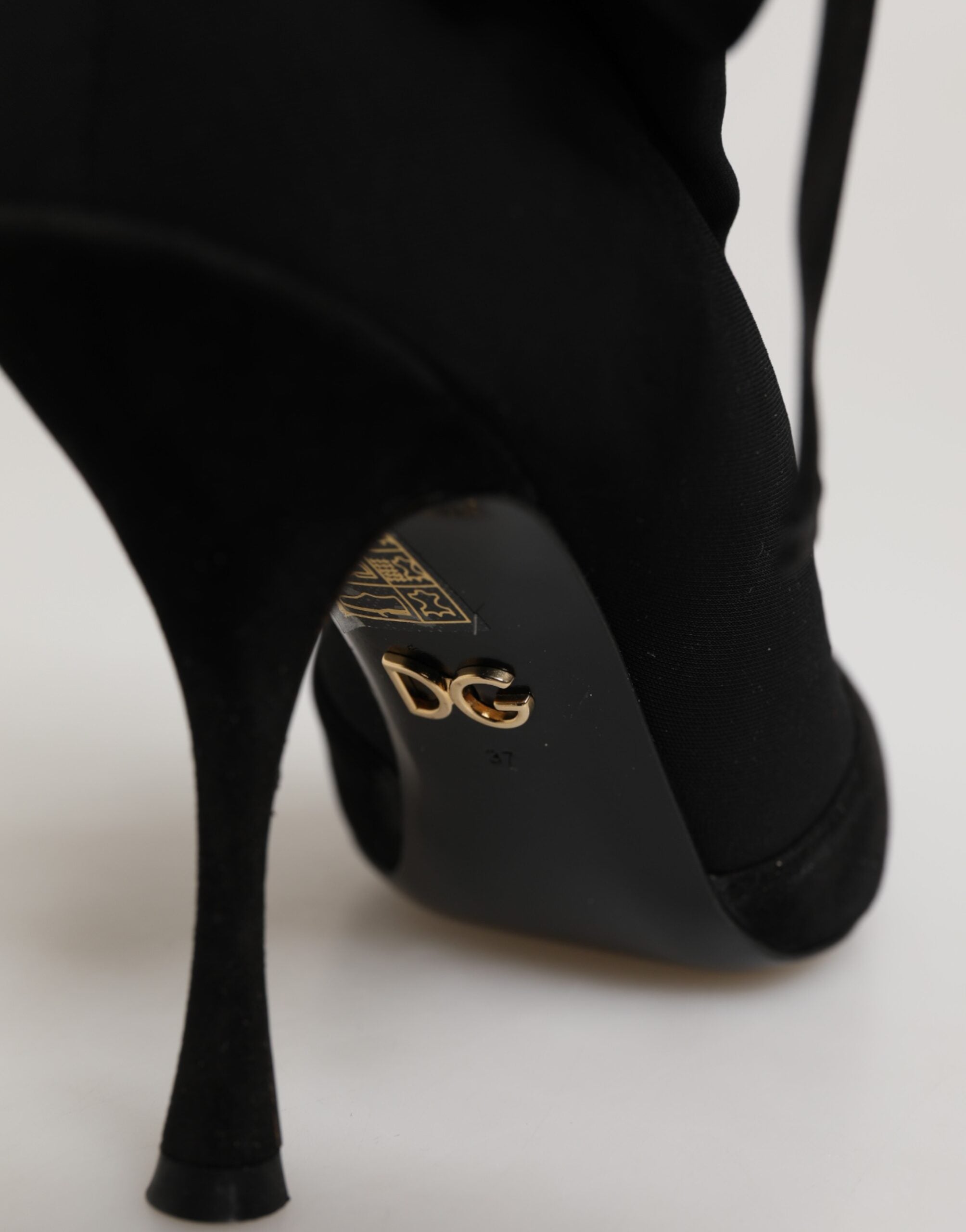Dolce &amp; Gabbana Sorte Stilettohæle Snørestøvler Sko