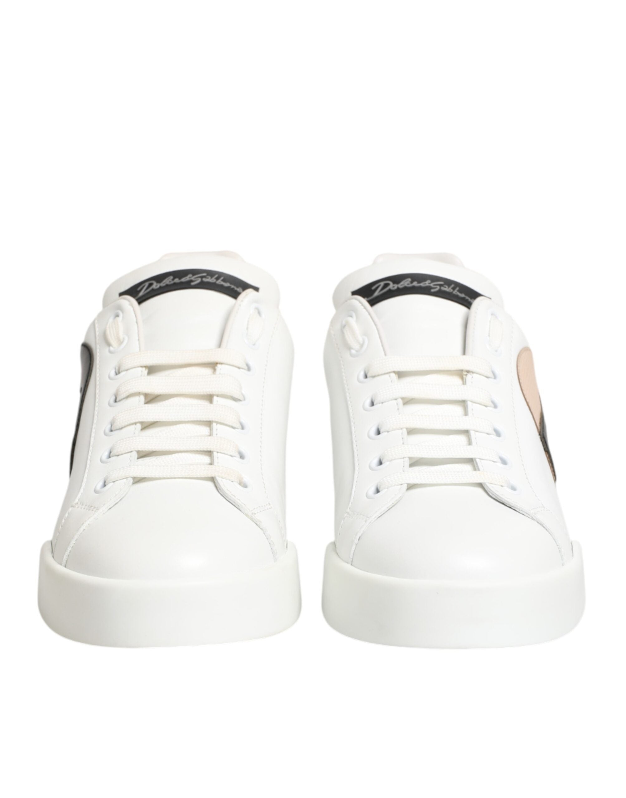 Dolce & Gabbana White Leather #DGFamily Casual Sneakers Shoes