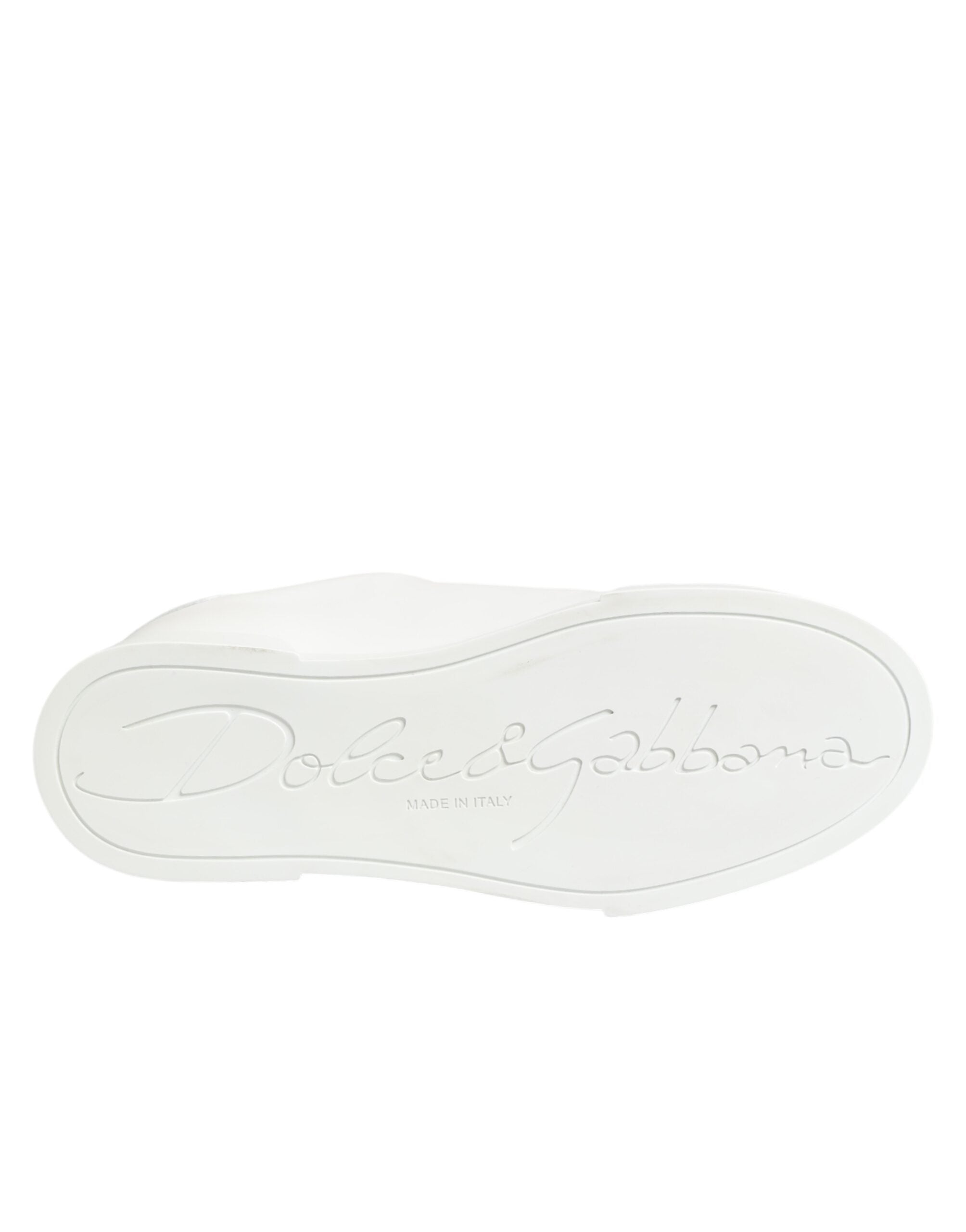 Dolce & Gabbana White Leather #DGFamily Casual Sneakers Shoes