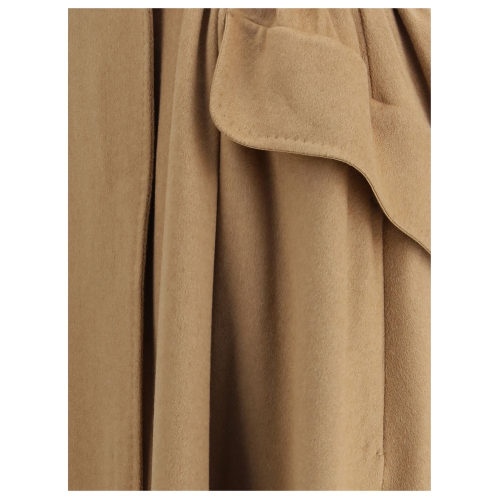 Max Mara Beige Camel Hair  Midi Skirt