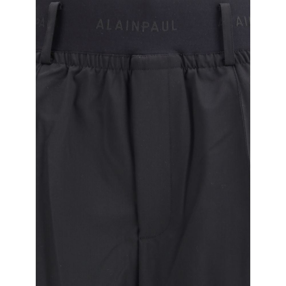 ALAINPAUL Sorte fleece uld casual bukser