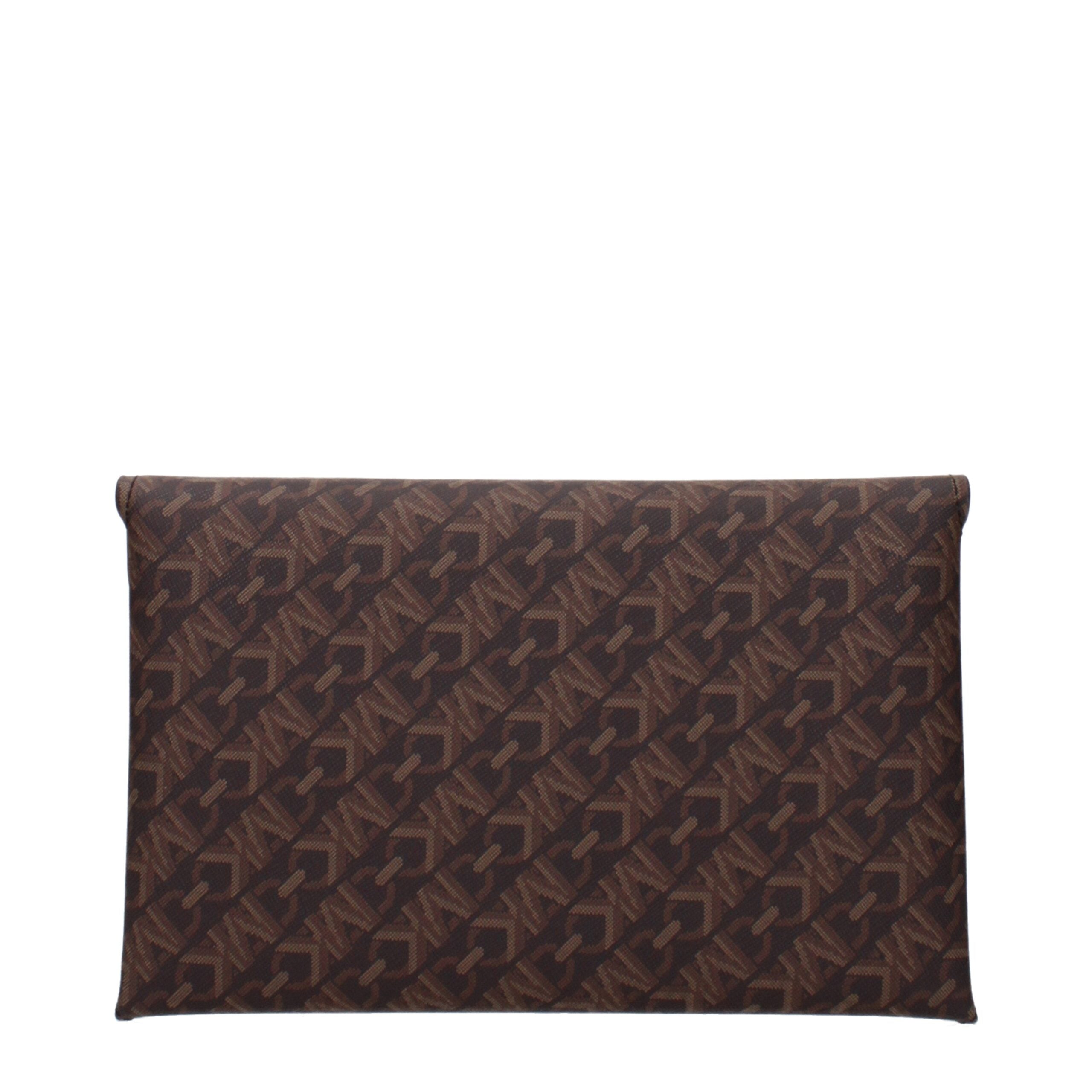 Michael Kors Brown Fabric Clutch Bag