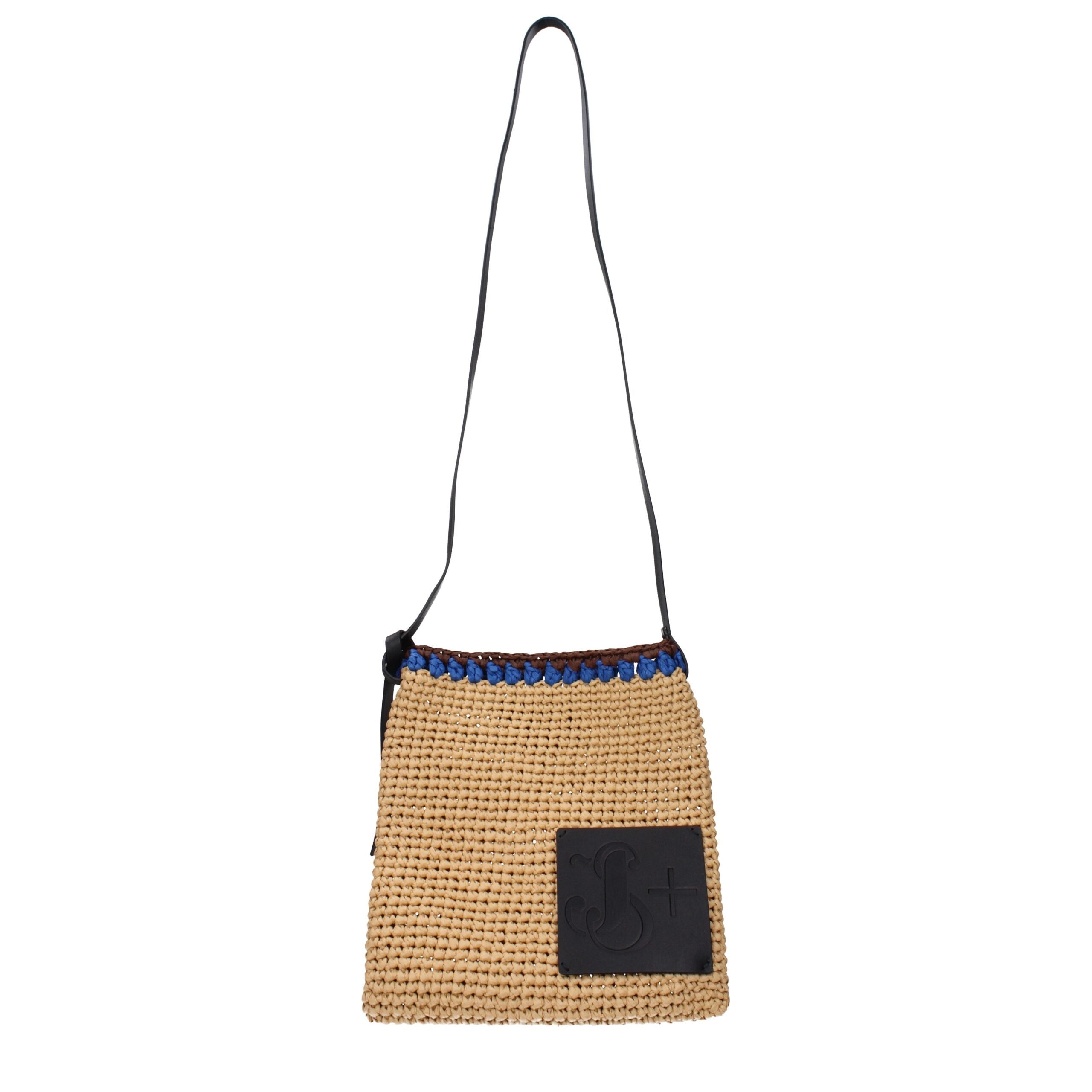 Jil Sander Beige Raffia Crossbody Taske