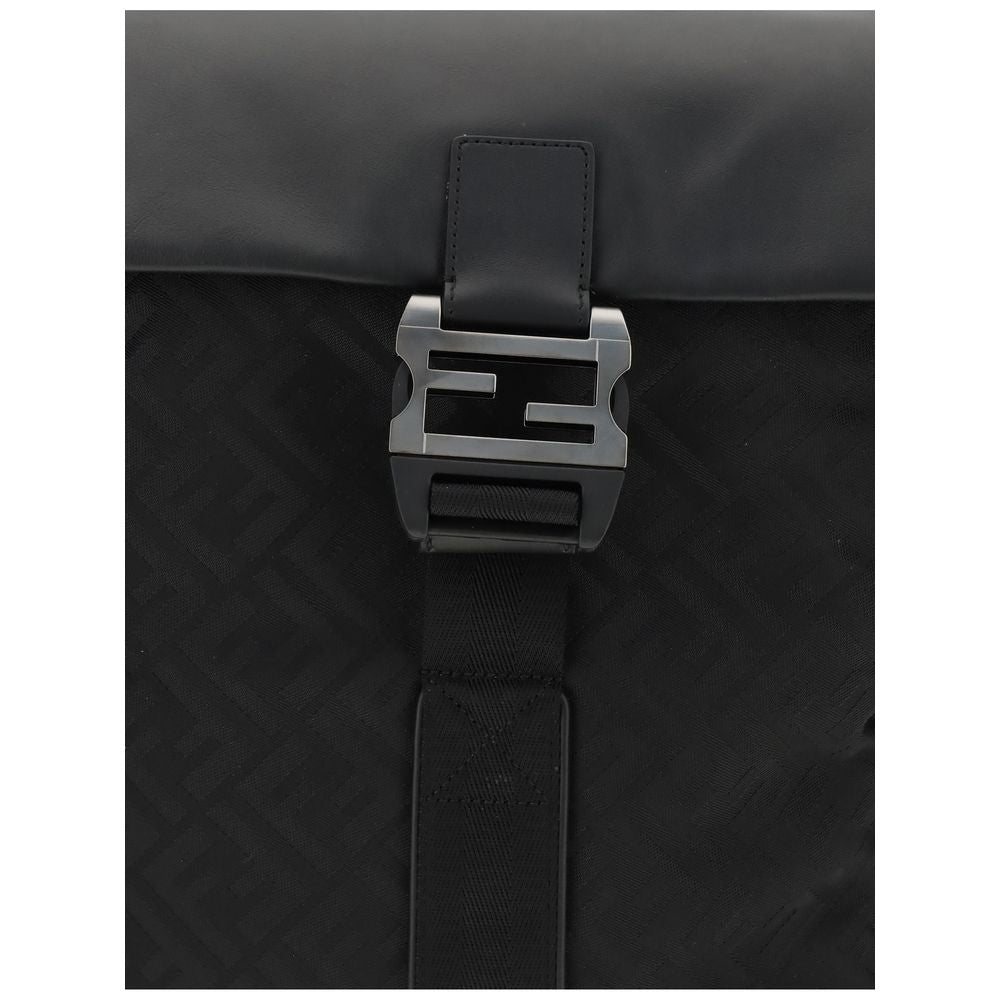 Fendi sort nylon skuldertaske