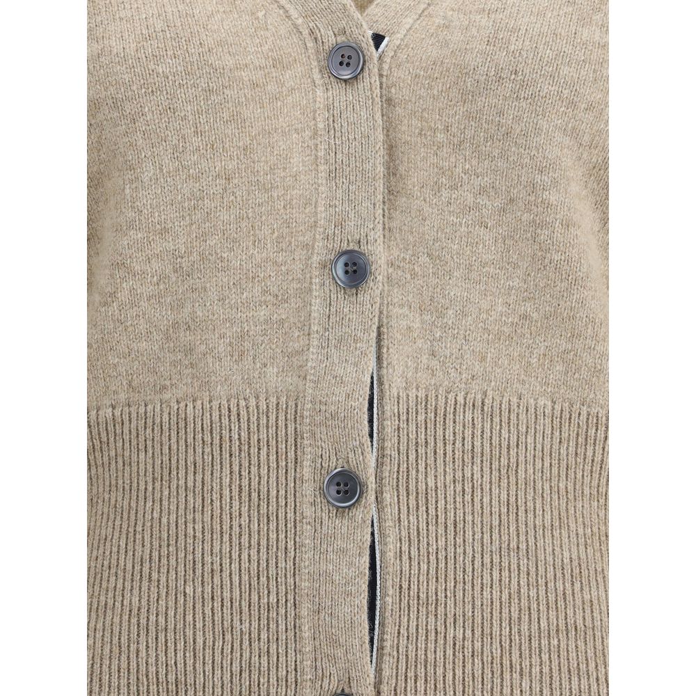 Thom Browne tofarvet uldcardigan