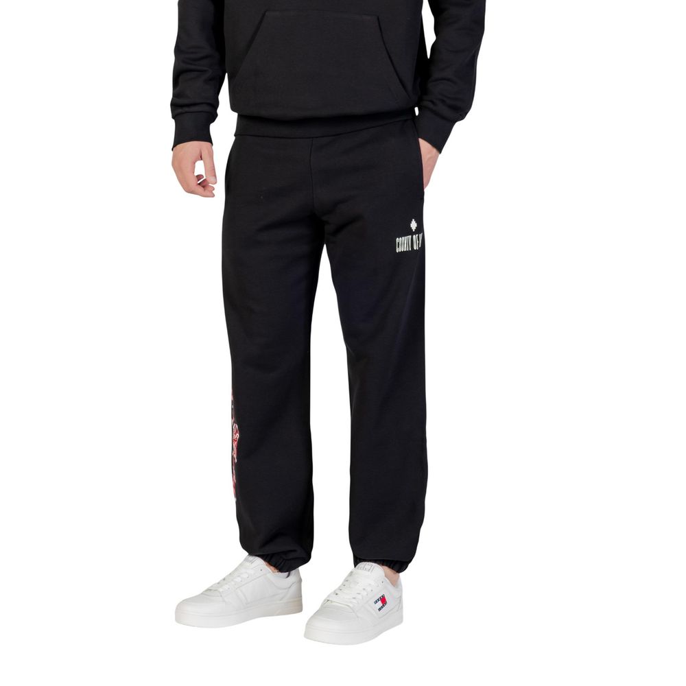 County of Milan Black Cotton Joggers Workout Pant